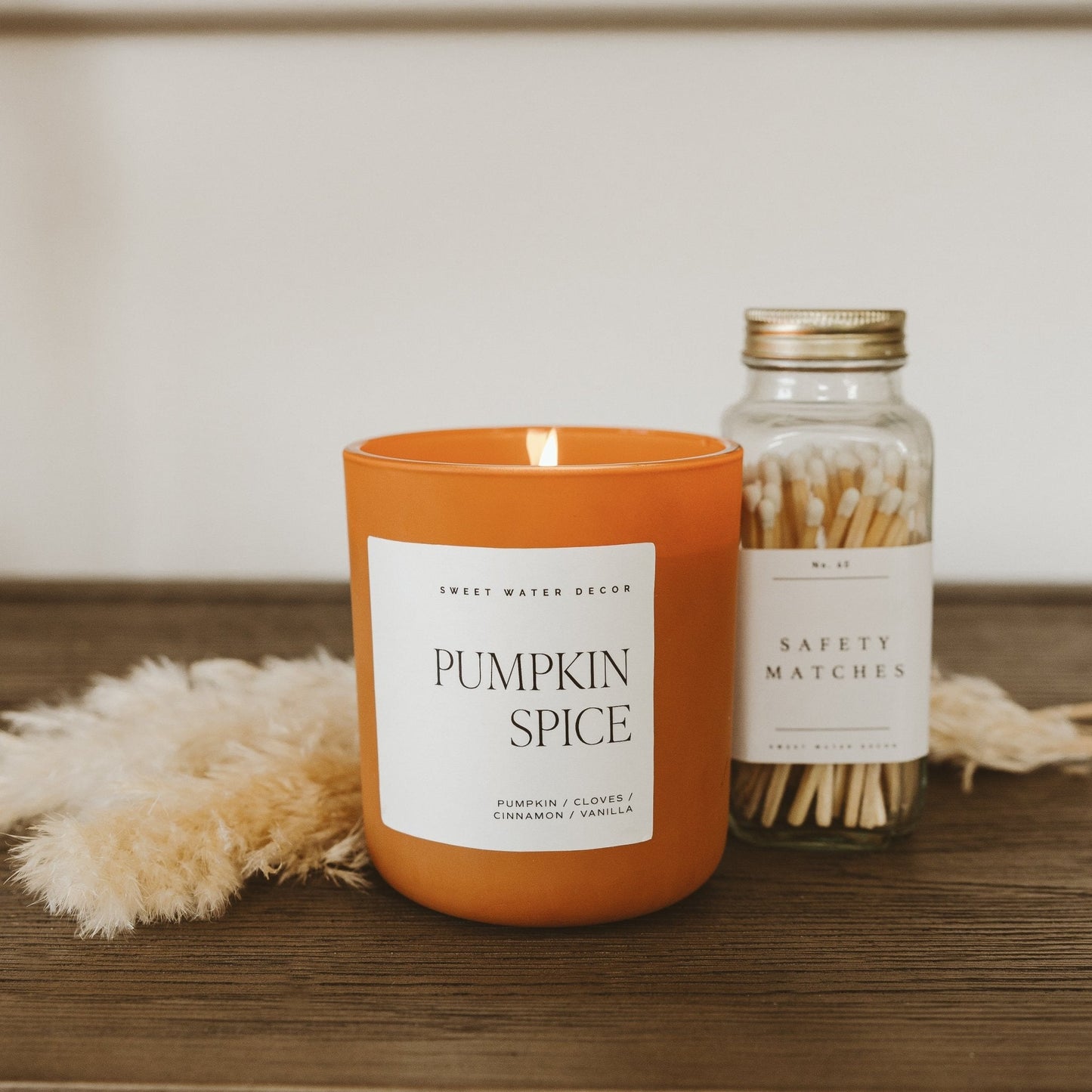 Pumpkin Spice Soy Candle - Orange Matte Jar - 15 oz