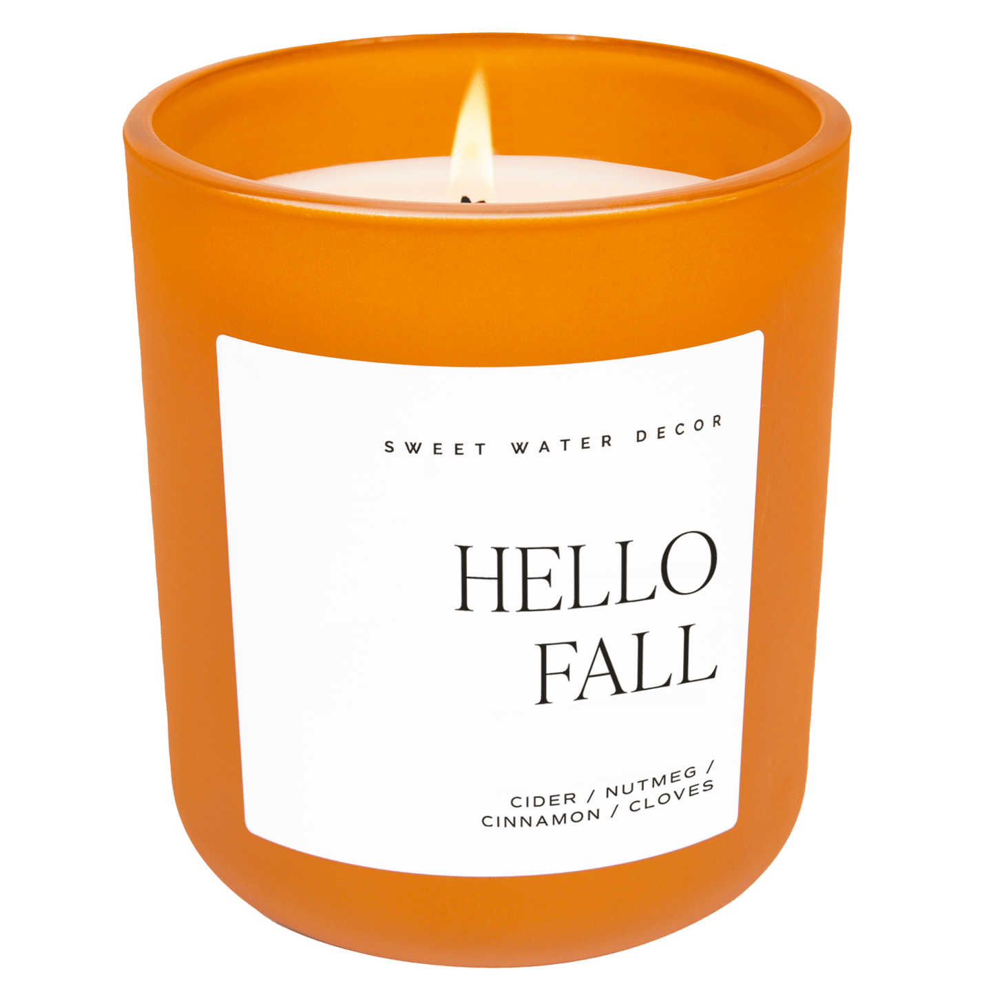 Hello Fall Soy Candle - Orange Matte Jar - 15 oz