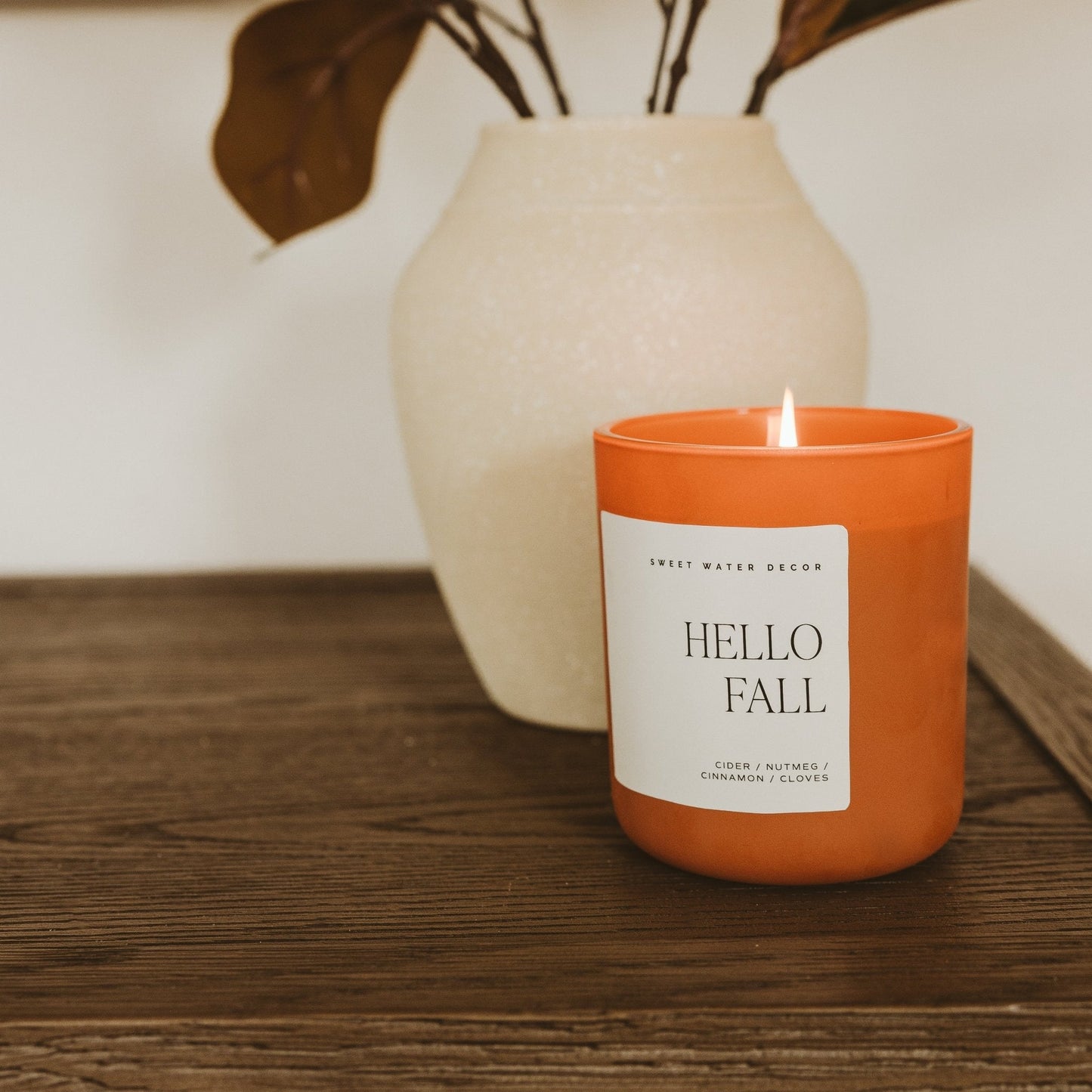 Hello Fall Soy Candle - Orange Matte Jar - 15 oz