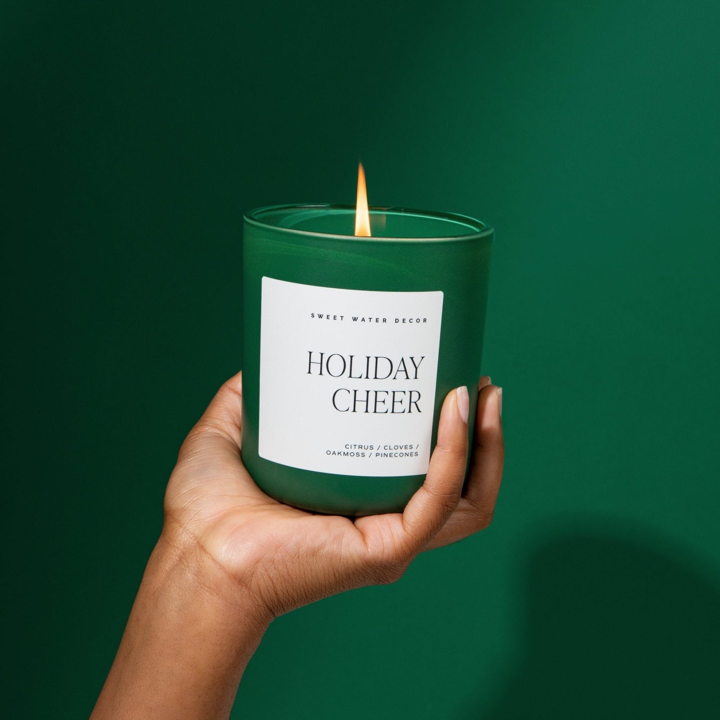 Holiday Cheer Soy Candle - Green Matte Jar - 15 oz