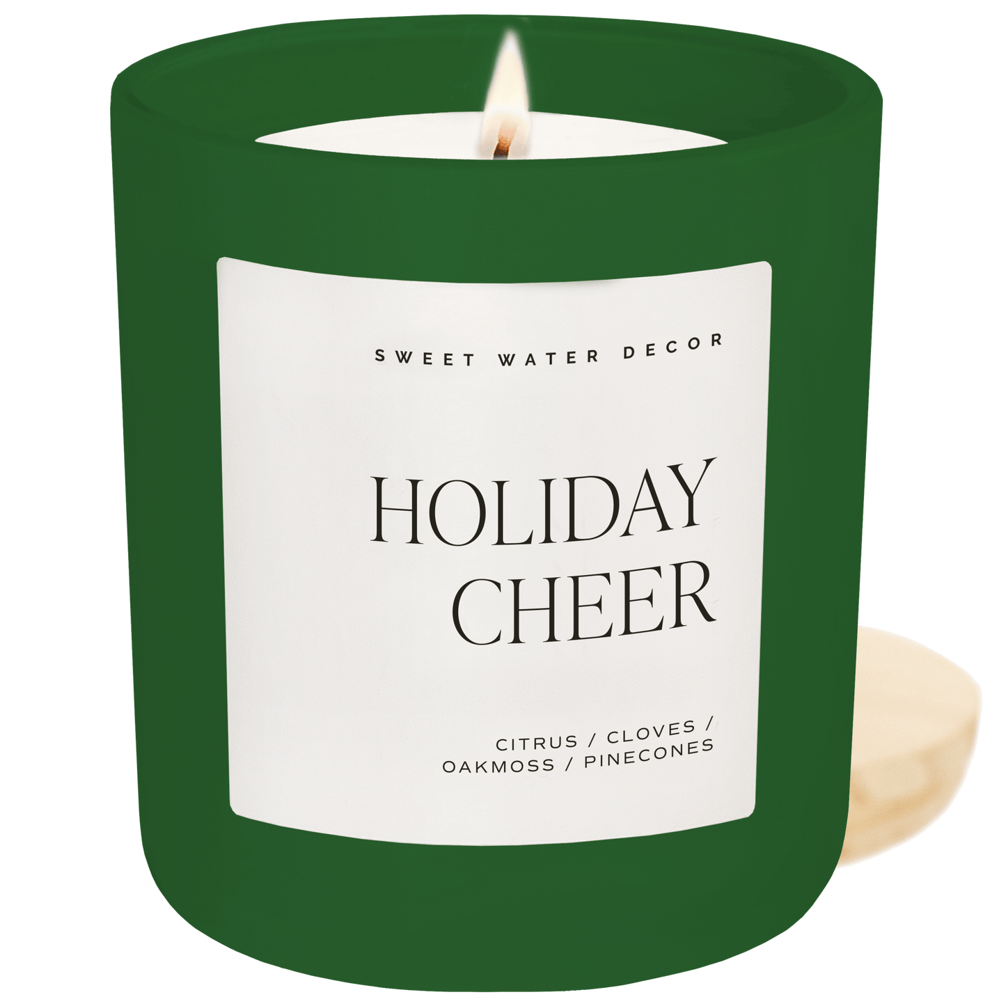 Holiday Cheer Soy Candle - Green Matte Jar - 15 oz