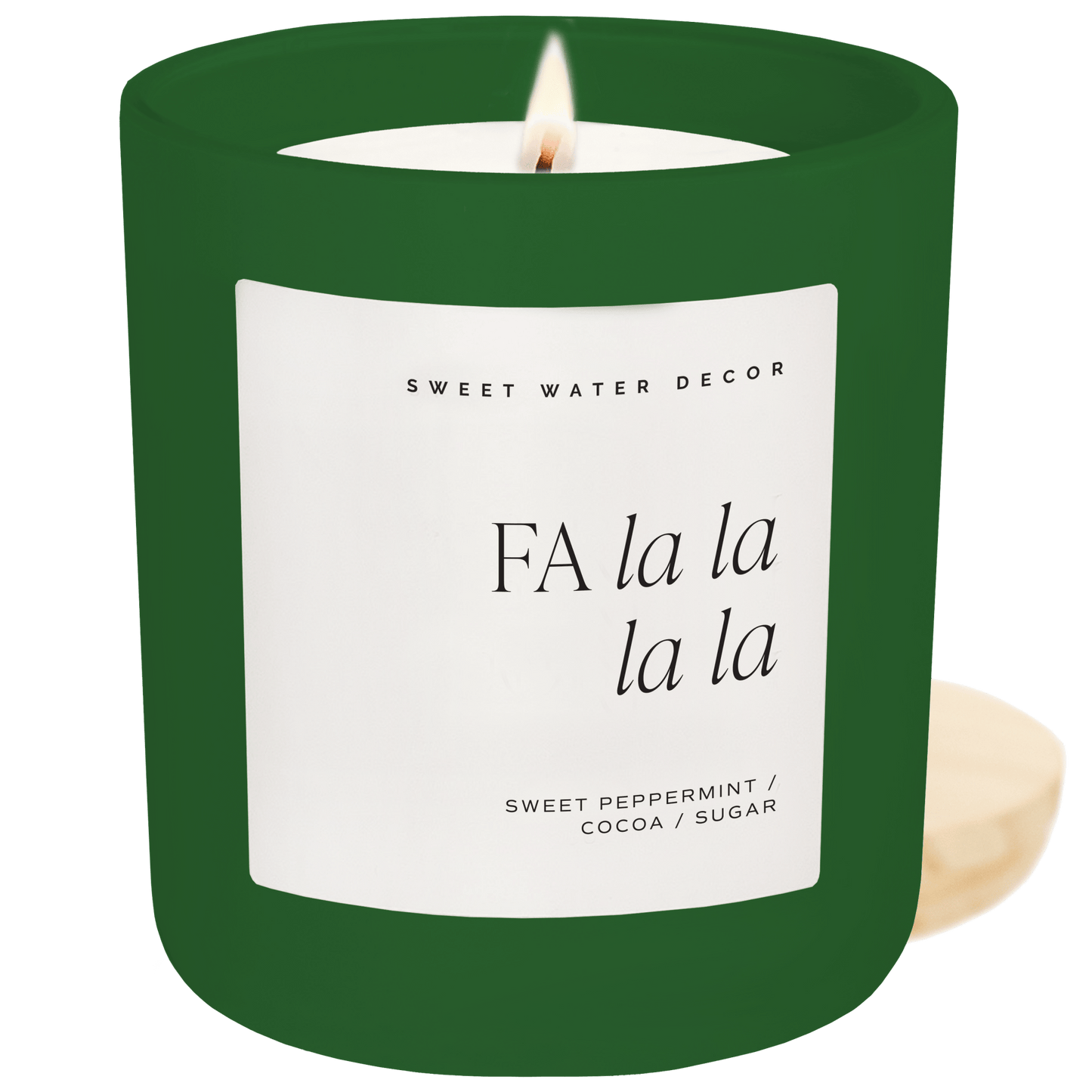 Fa La La La La Soy Candle - Green Matte Jar - 15 oz (Hot Cocoa and Peppermint)