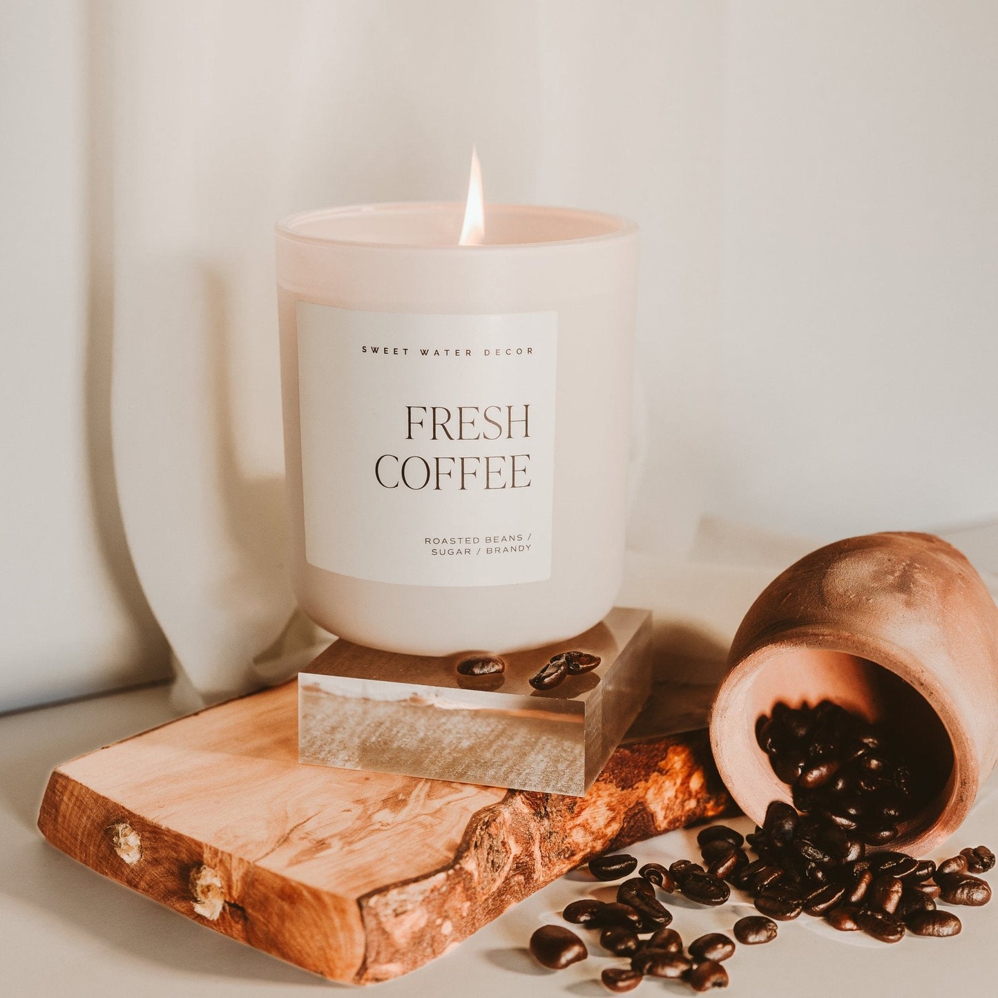 Fresh Coffee Soy Candle - Tan Matte Jar - 15 oz