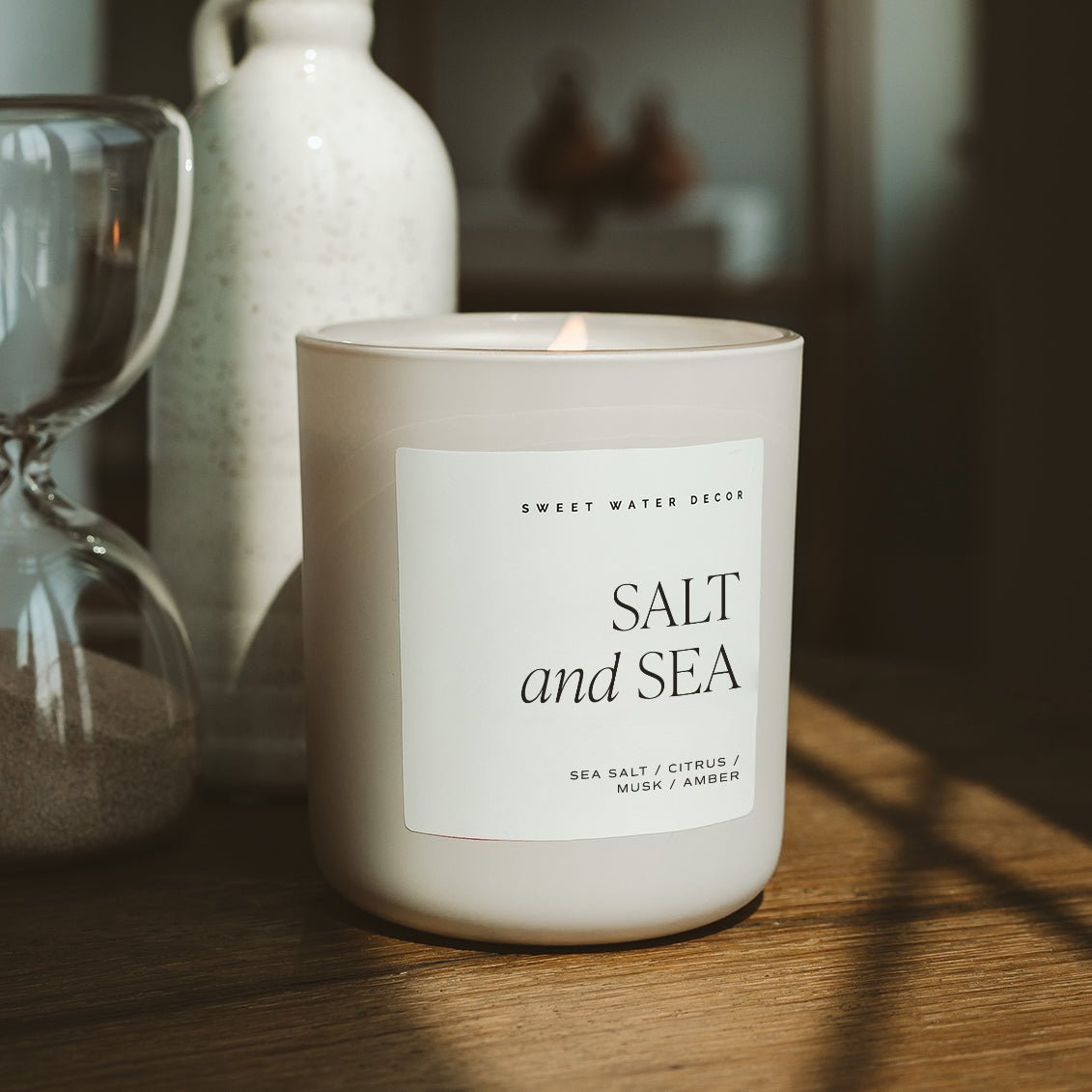 Salt and Sea Soy Candle - Tan Matte Jar - 15 oz