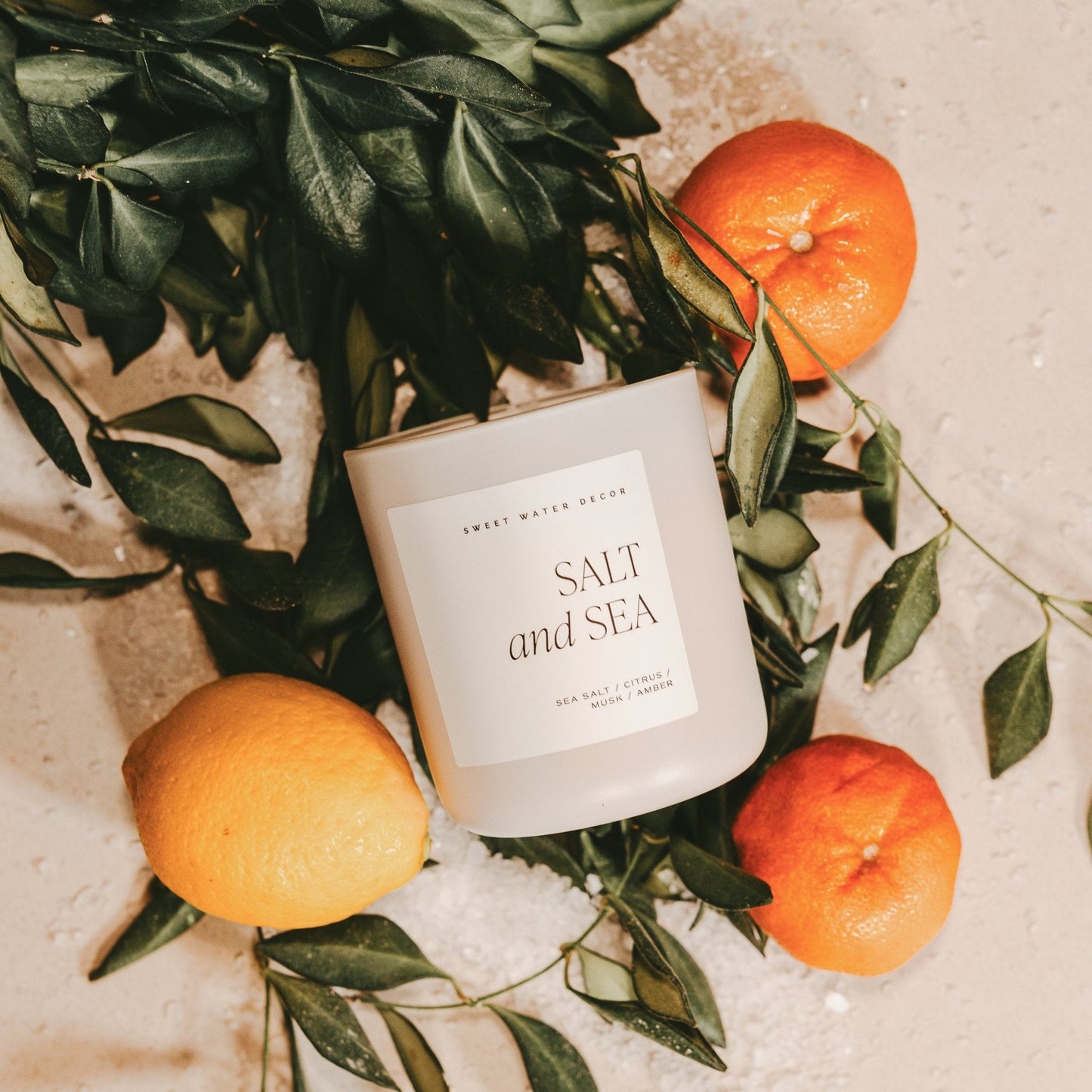 Salt and Sea Soy Candle - Tan Matte Jar - 15 oz