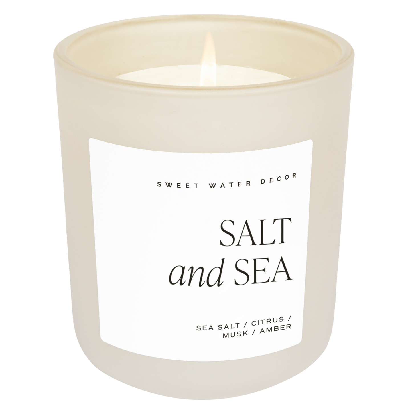 Salt and Sea Soy Candle - Tan Matte Jar - 15 oz