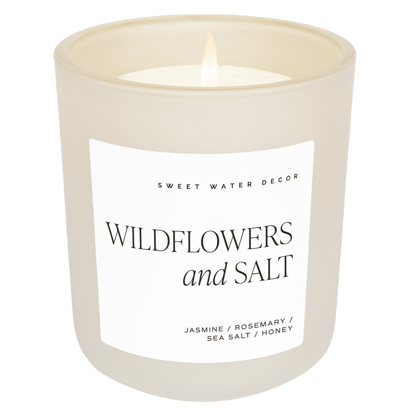 Wildflowers and Salt Soy Candle - Tan Matte Jar - 15 oz