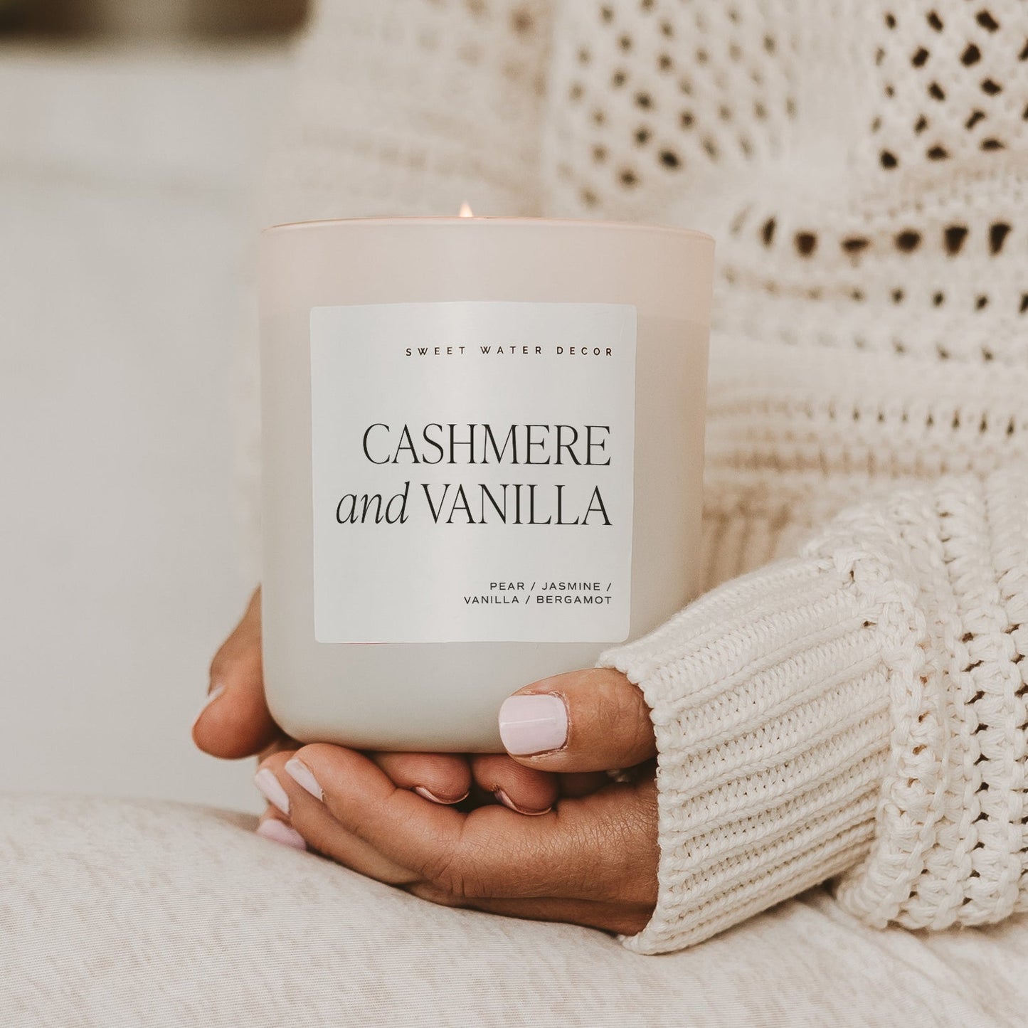 Cashmere and Vanilla Soy Candle - Tan Matte Jar - 15 oz