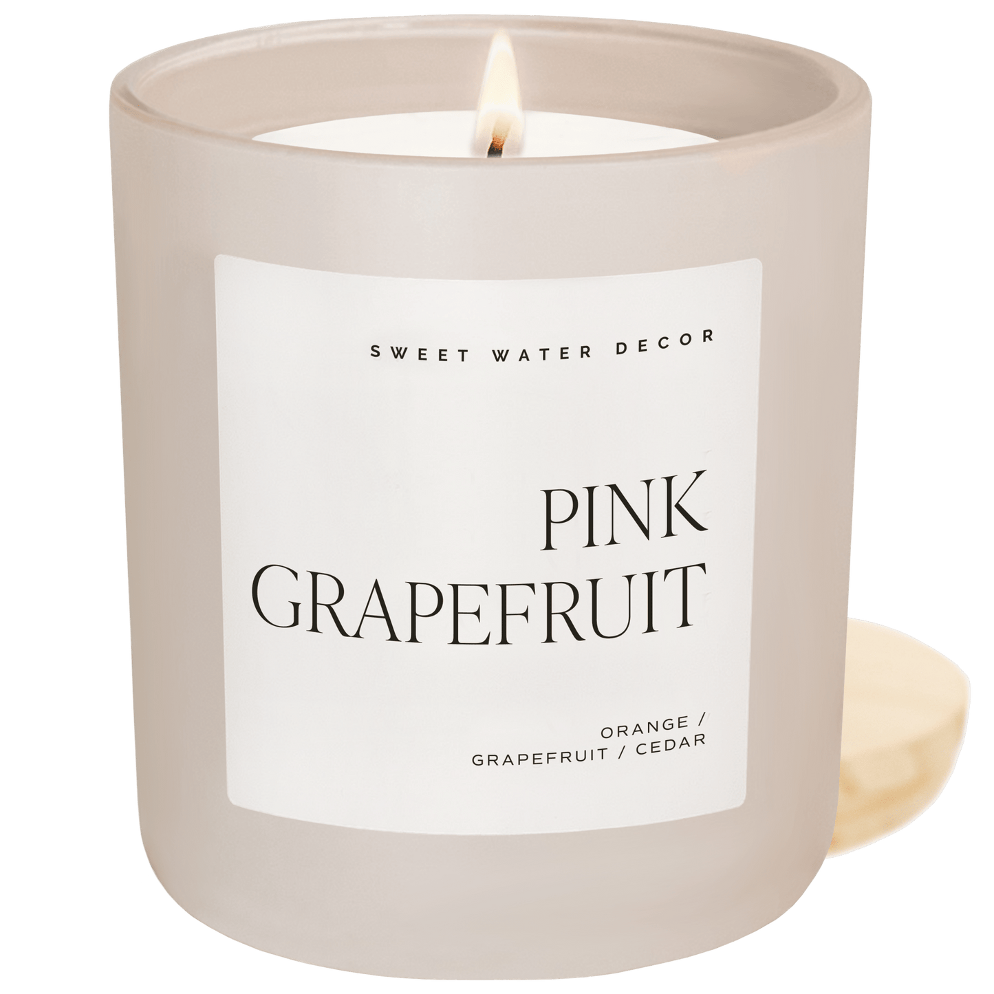 Pink Grapefruit Soy Candle - Tan Matte Jar - 15 oz