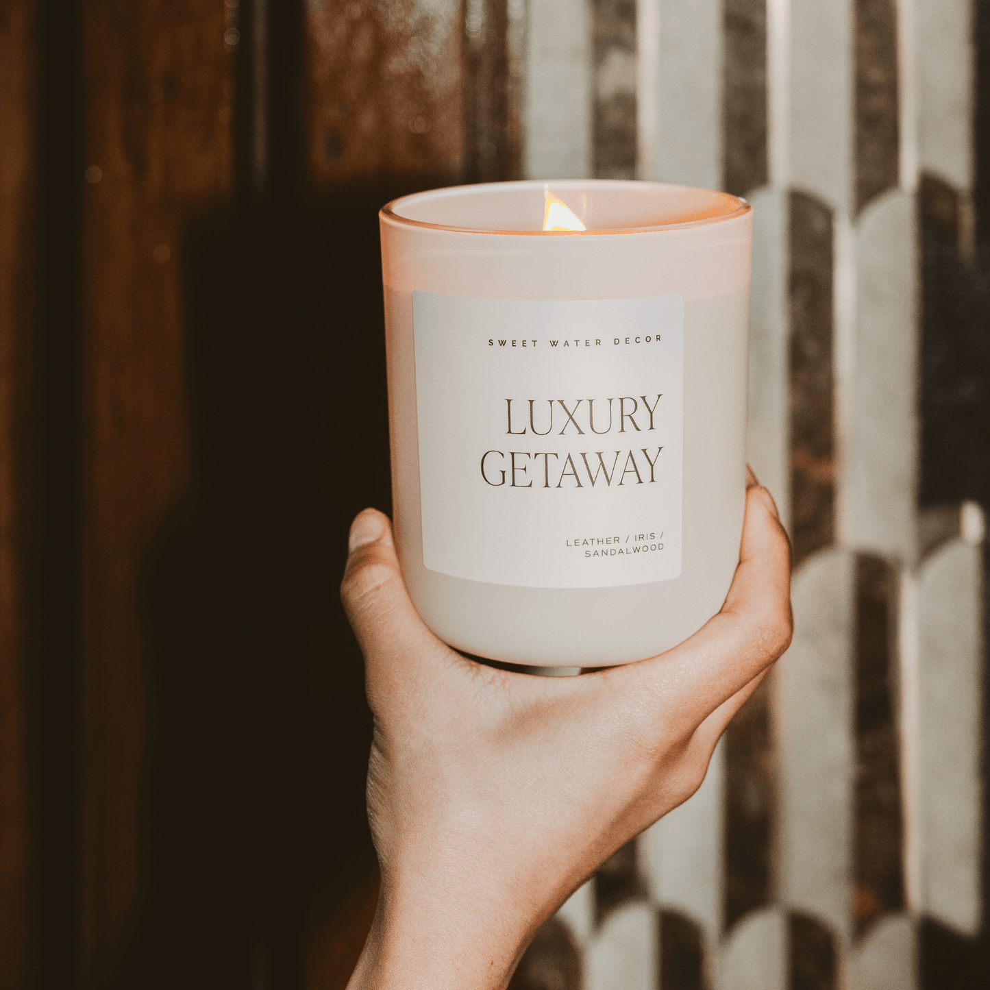 Luxury Getaway Soy Candle - Tan Matte Jar - 15 oz