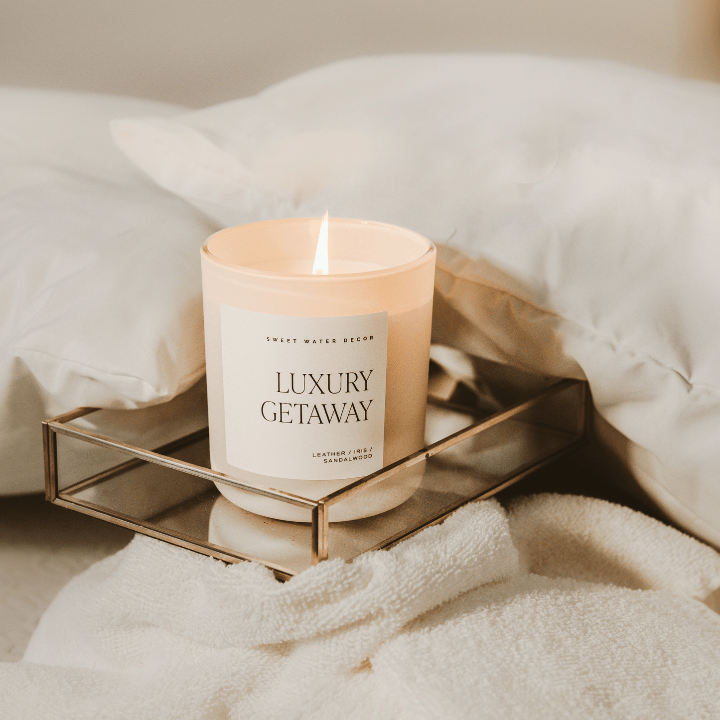 Luxury Getaway Soy Candle - Tan Matte Jar - 15 oz