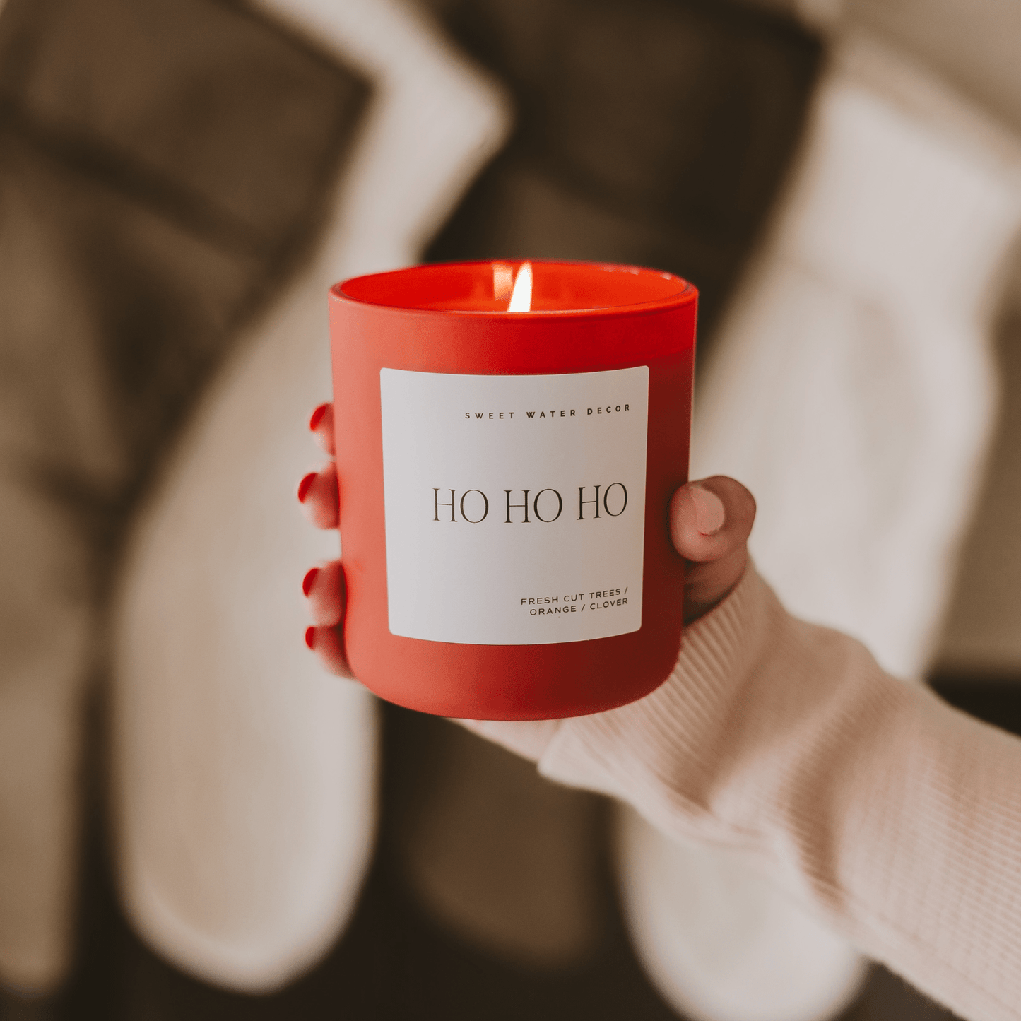 Ho Ho Ho Soy Candle - Red Matte Jar - 15 oz (Christmas)