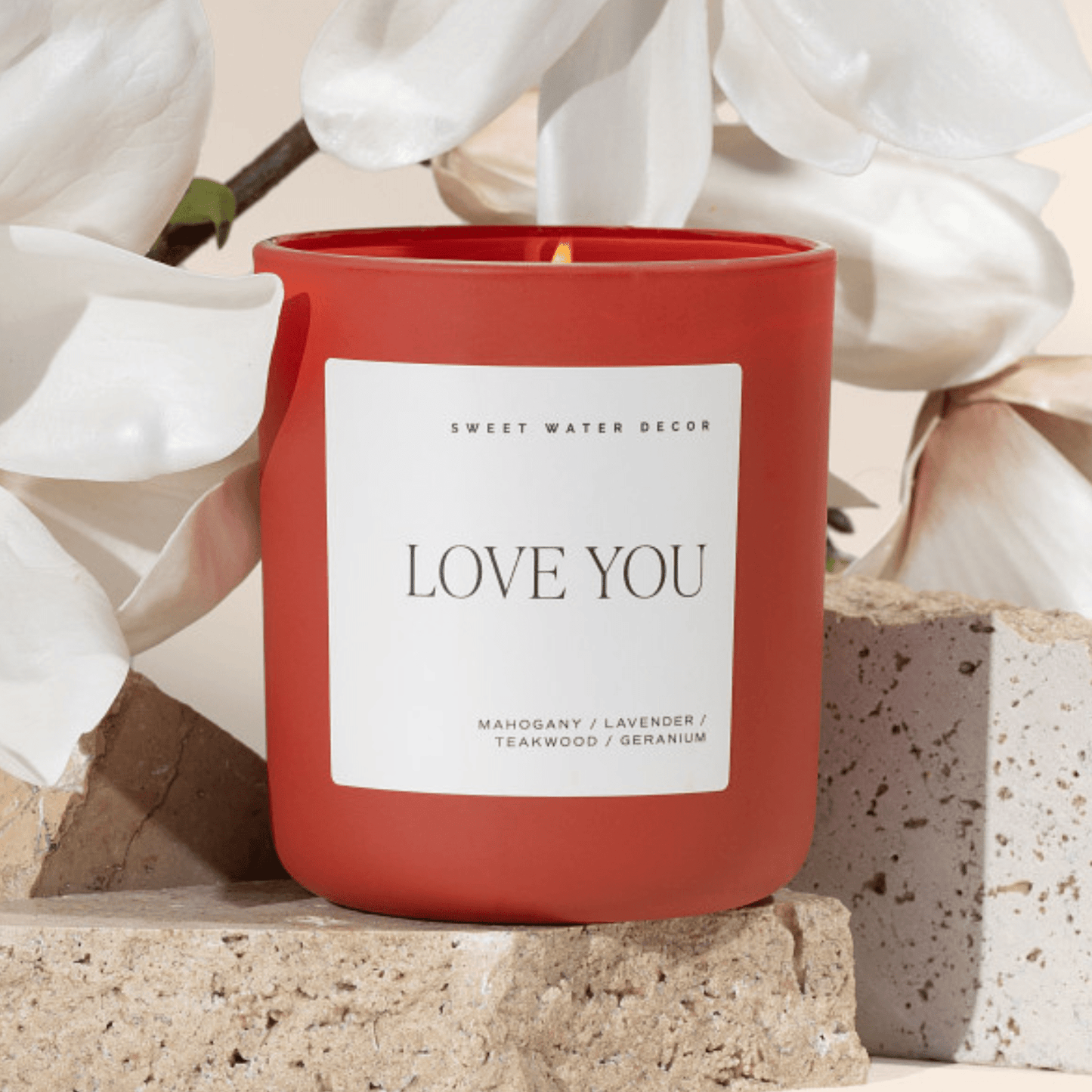 Love You Soy Candle - Red Matte Jar - 15 oz