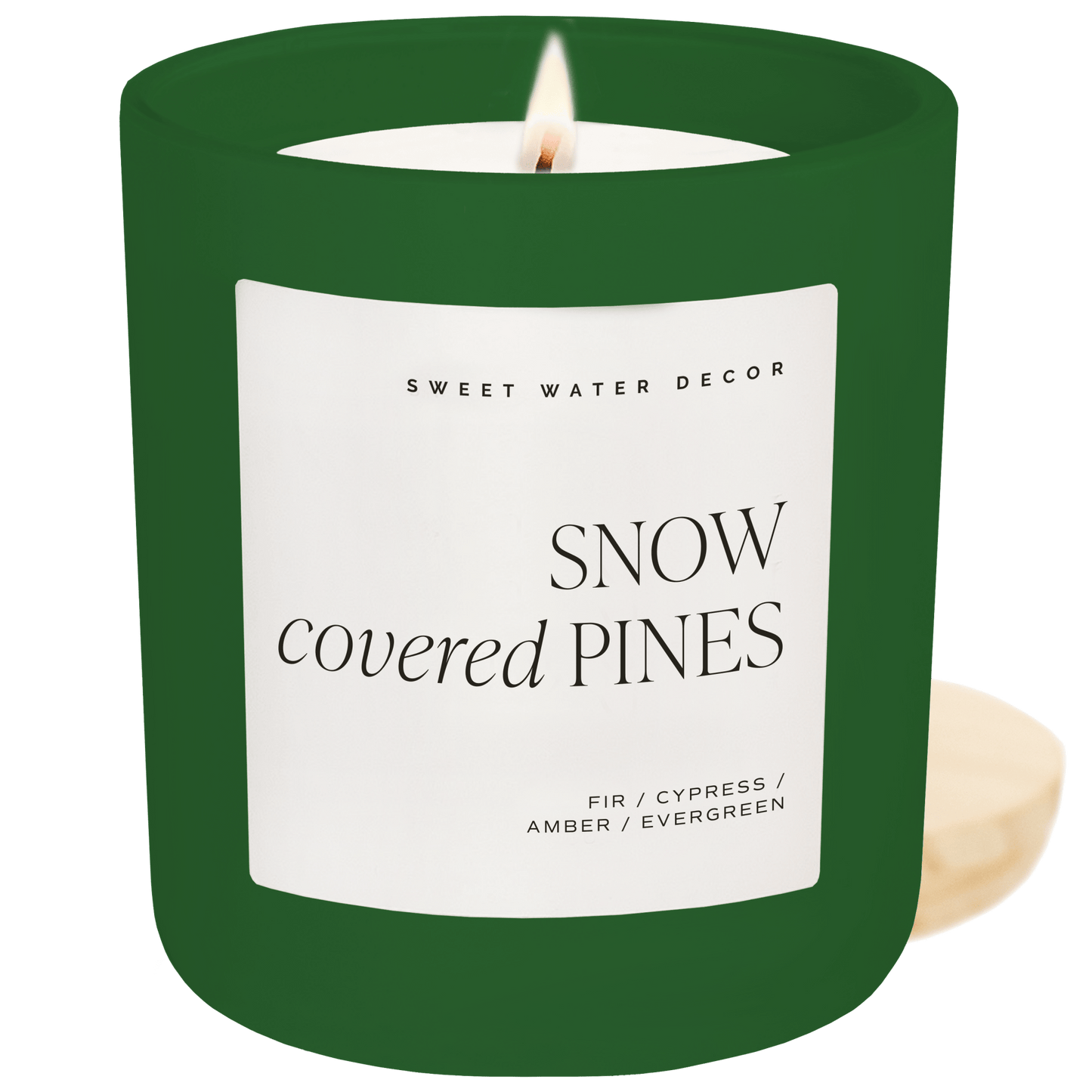 Snow Covered Pines Soy Candle - Green Matte Jar - 15 oz (Fraser Fir)