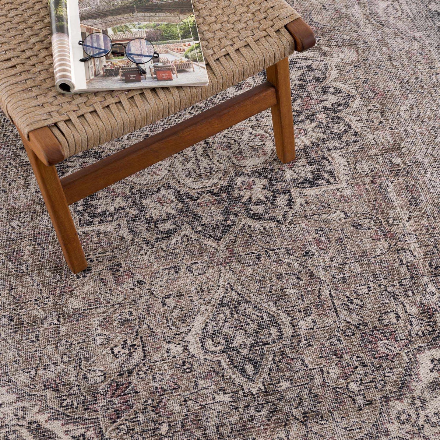 Dusty Sage Greenpoint Medallion Washable Area Rug