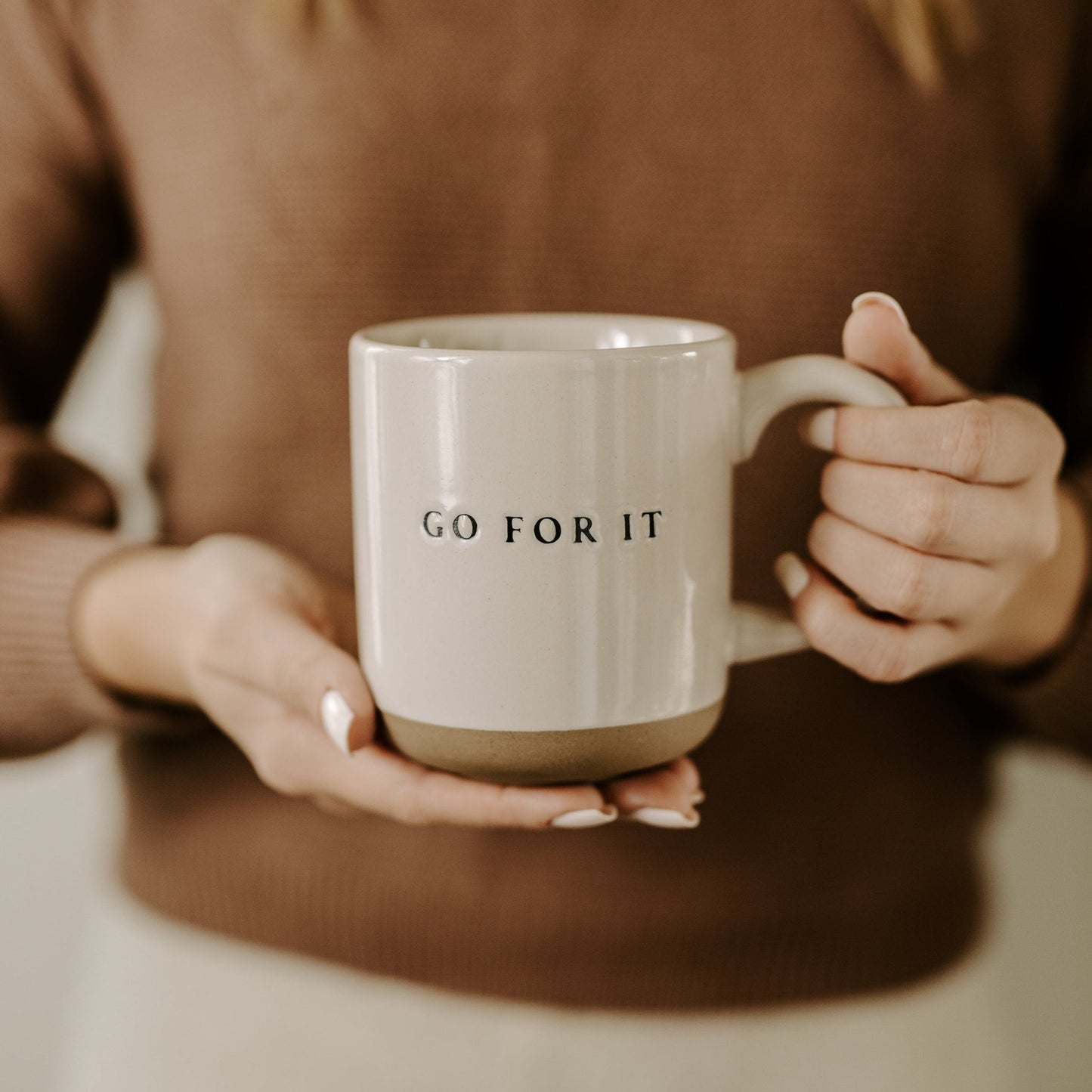 Go For It 14oz. Stoneware Coffee Mug