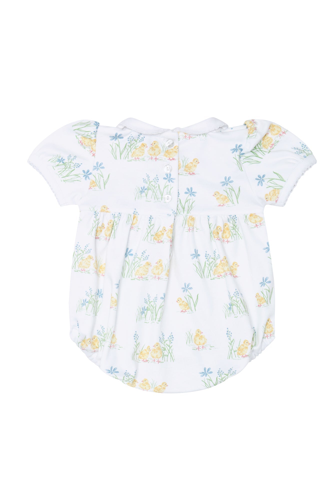 Chicks Print Smocked Bubble