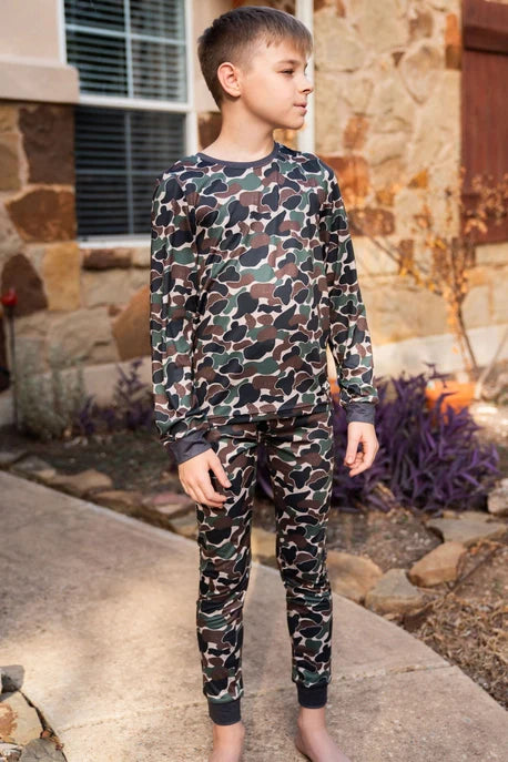 BURLEBO Youth & Toddler Pajama Set - Throwback Camo