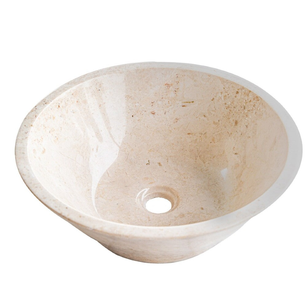 Cappuccino Beige Marble V-Shape Tapered Sink Polished  (D)16" (H)6"