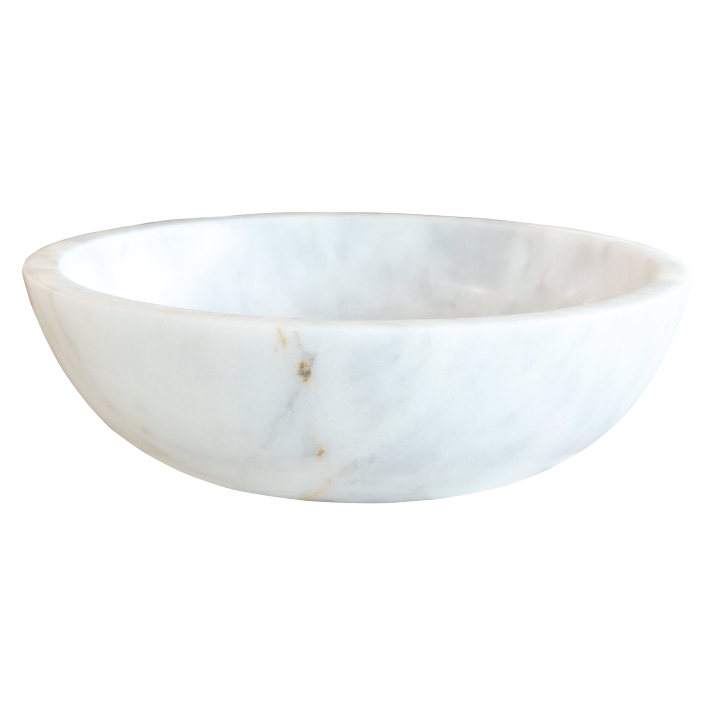 Carrara White Natural Stone Marble Vessel Sink Polished  (D)16" (H)6"