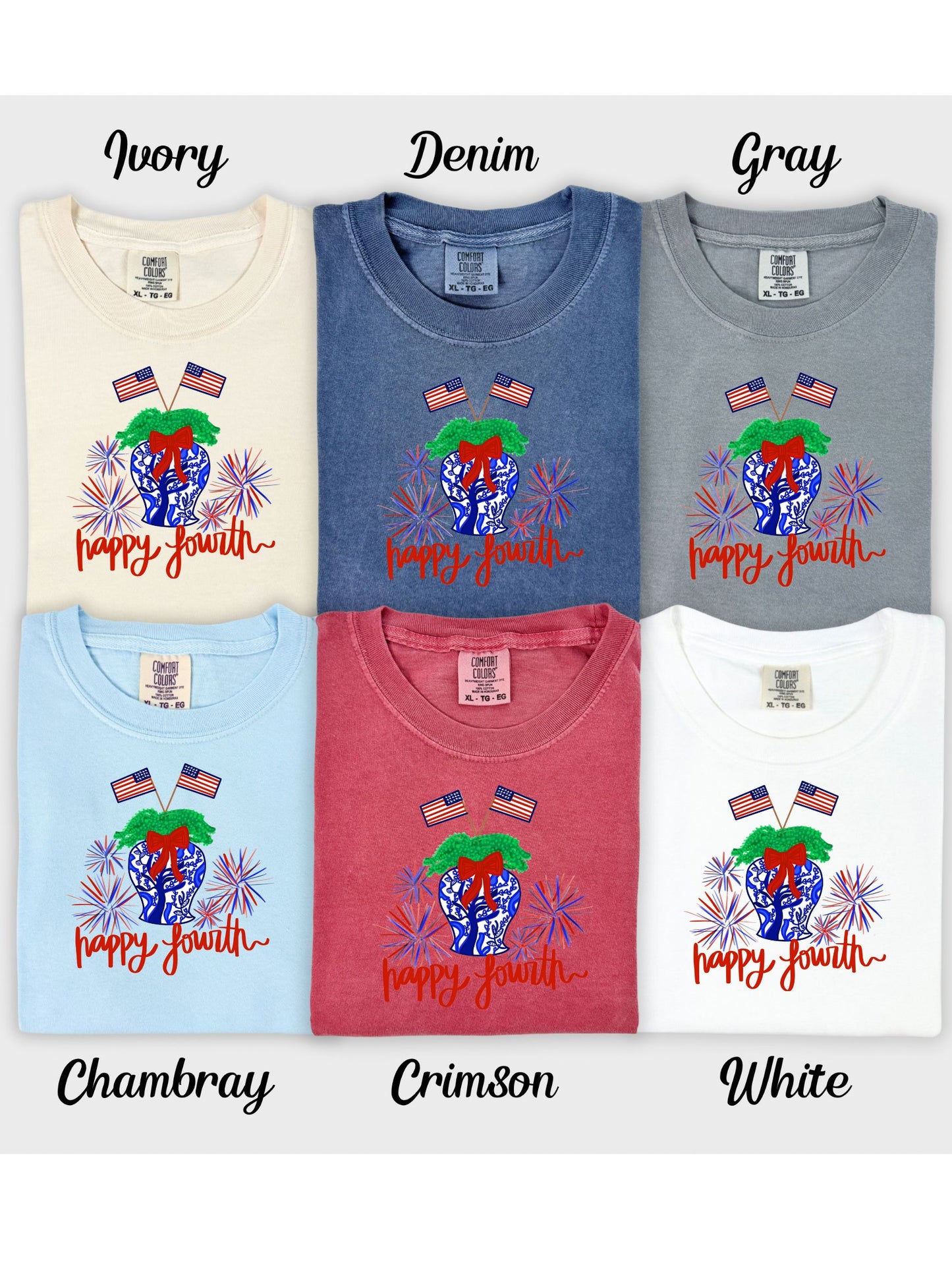 Happy Fourth Comfort Color Tee - Adult