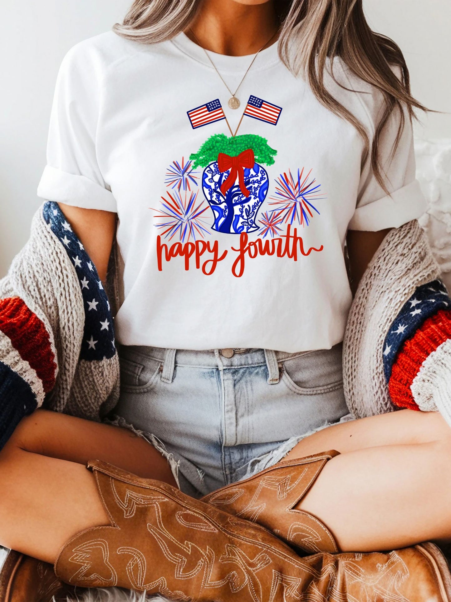 Happy Fourth Comfort Color Tee - Adult
