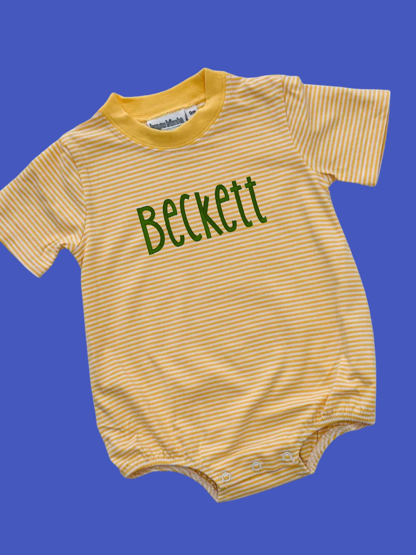 Striped Embroidered Name Tee Shirt Bubble