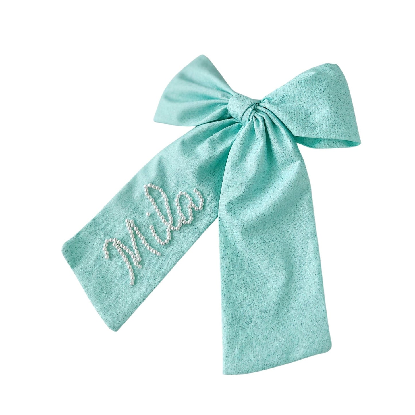 Teal Pearl Bow