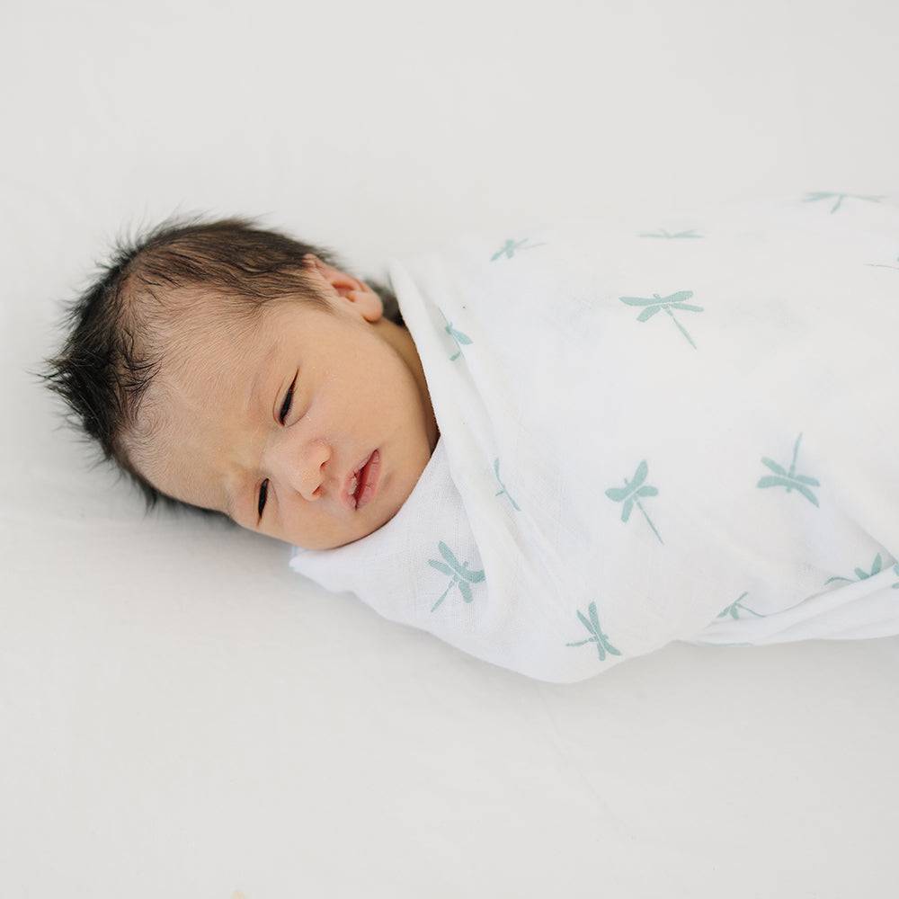 Muslin Swaddle Blanket Set Oh So Soft Crane + Dragonfly