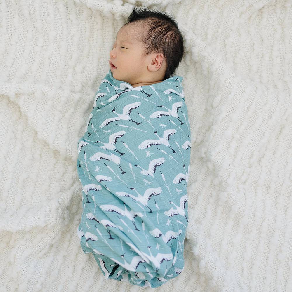 Muslin Swaddle Blanket Set Oh So Soft Crane + Dragonfly