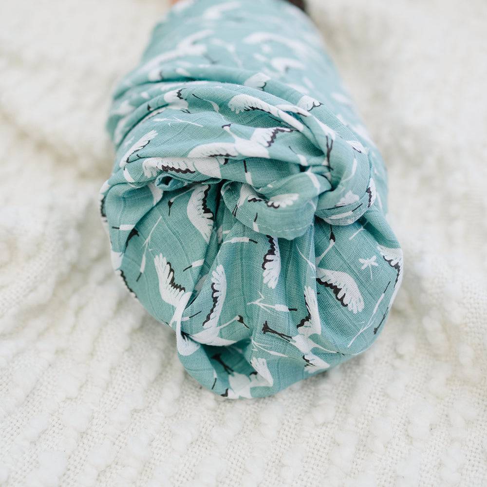 Muslin Swaddle Blanket Set Oh So Soft Crane + Dragonfly