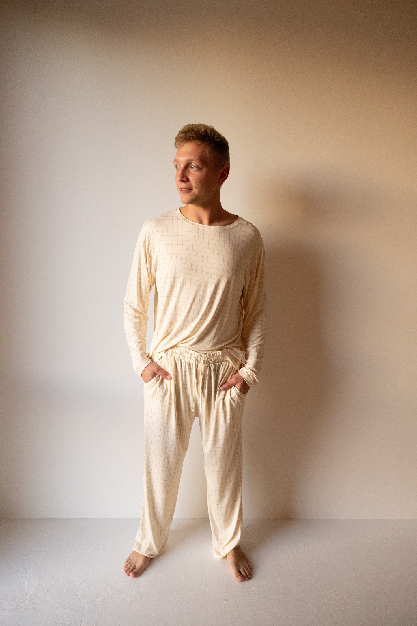 Mens Bamboo Pajamas | Golden Grid