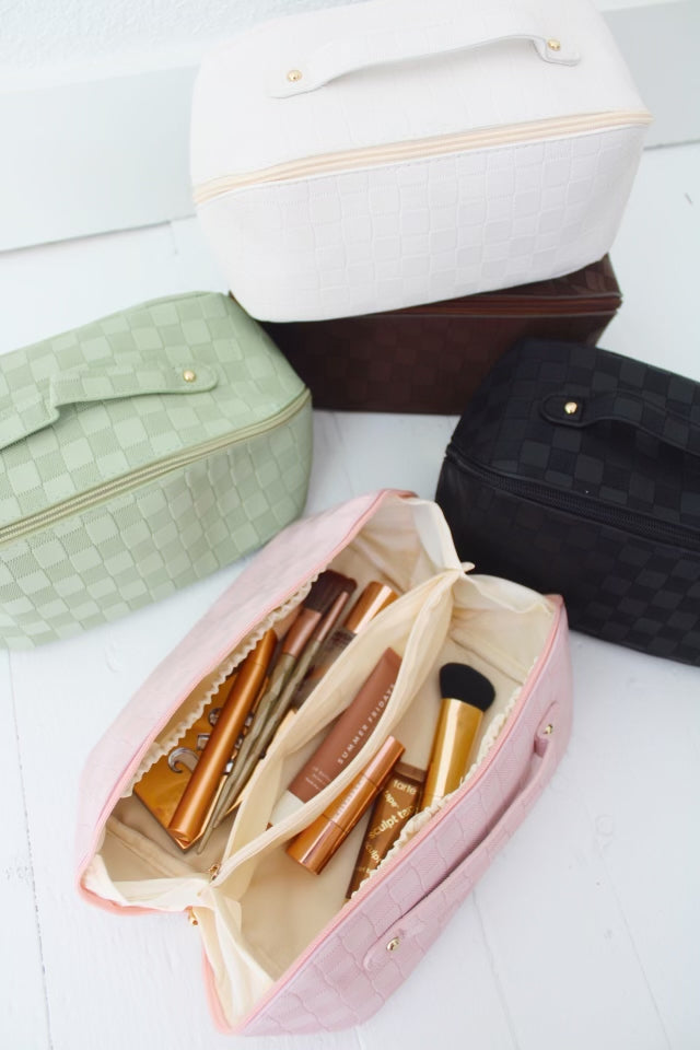 Rosemary Leather Makeup Bag