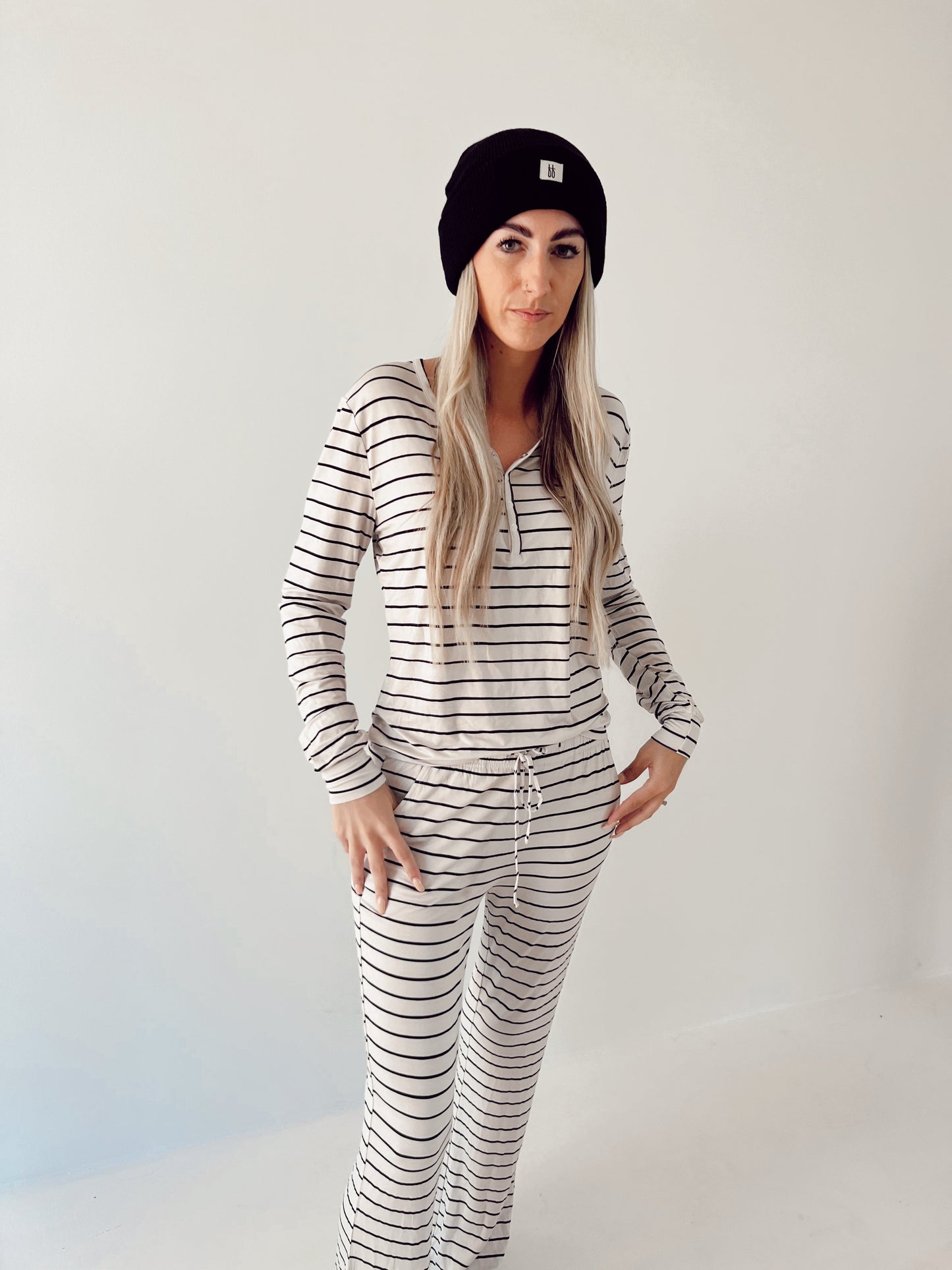 Grey & Black Stripe | Bamboo Women’s Pajamas