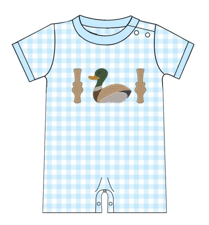 Duck Calls & Mallard Plaid Romper