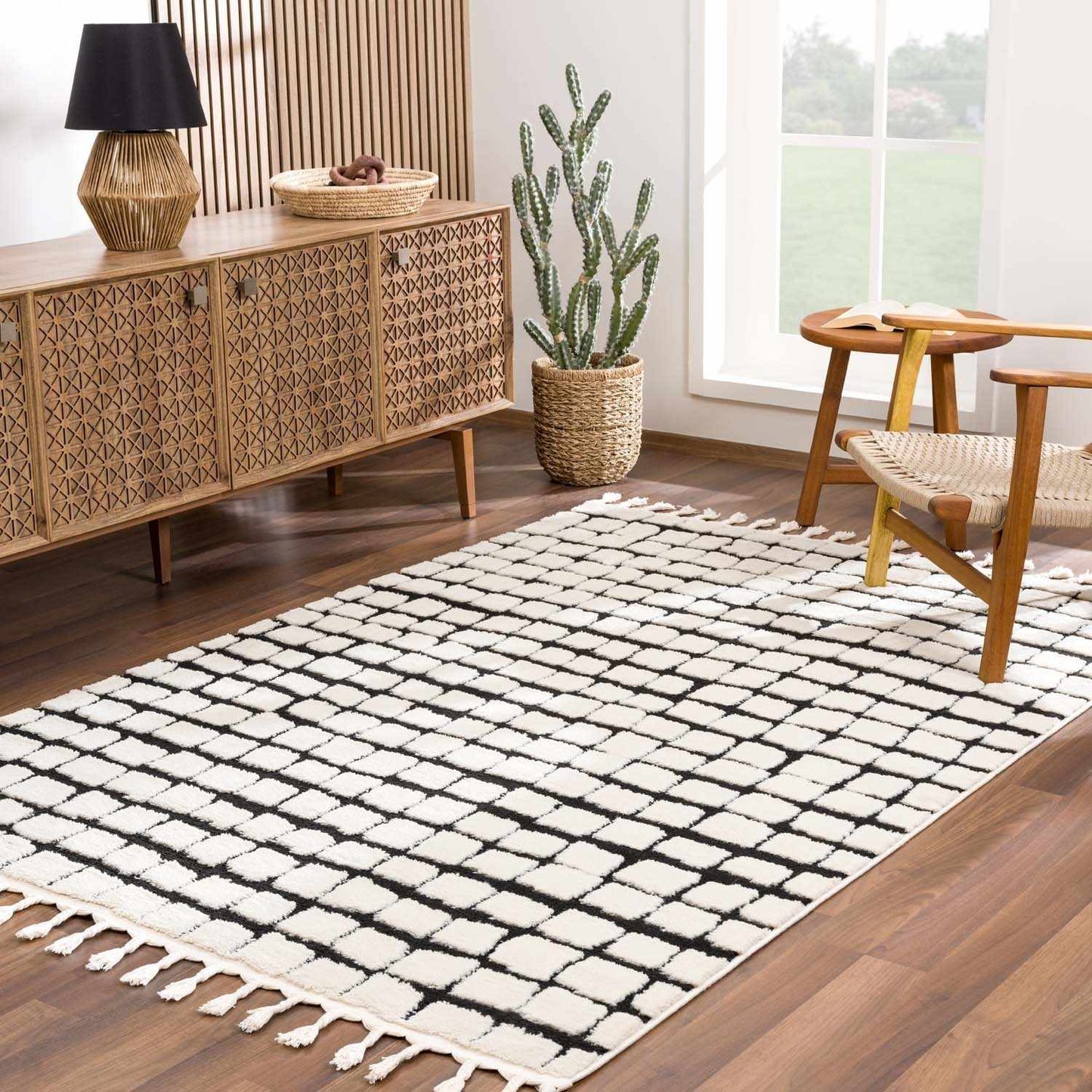 Teshi Checkered Area Rug