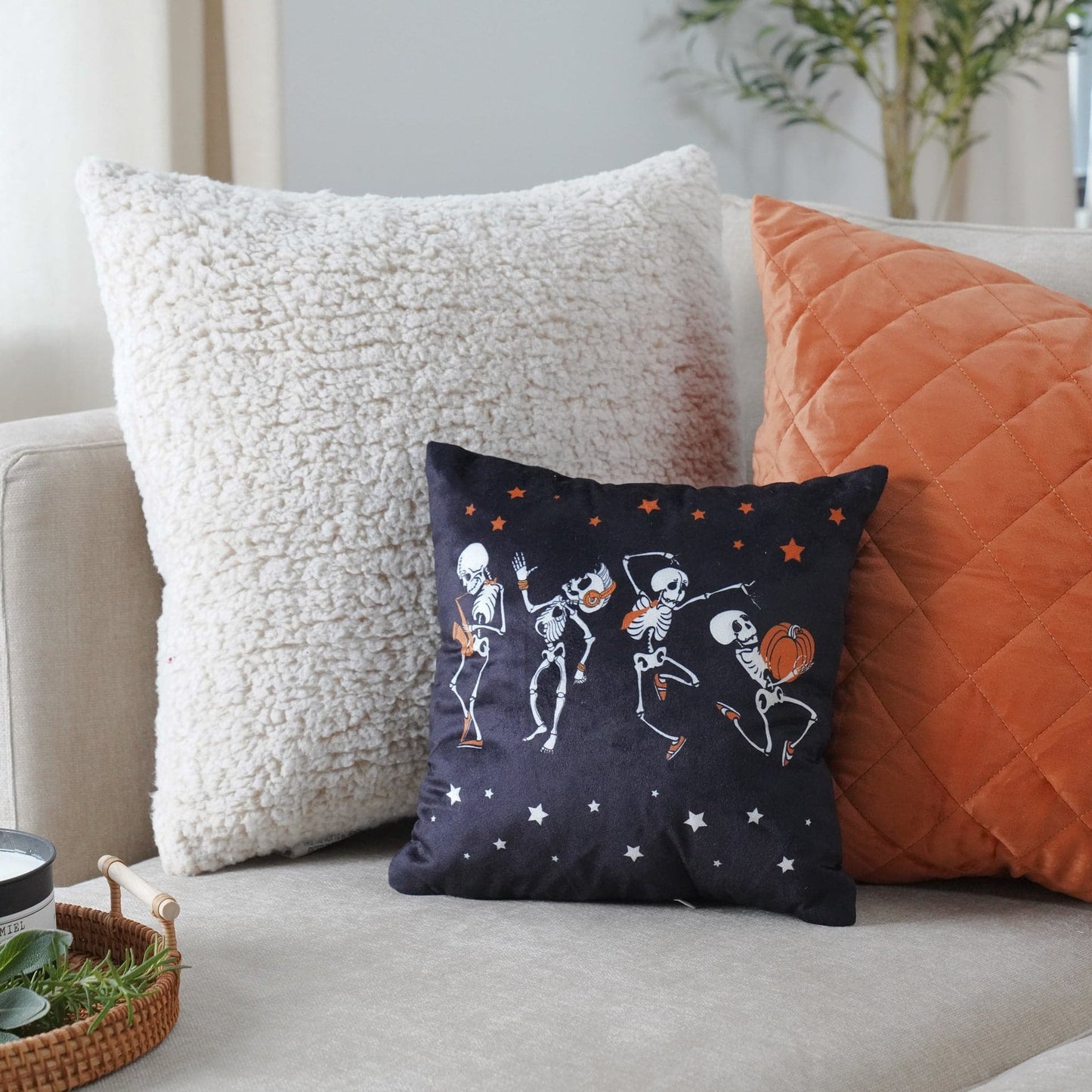 Rocking Skeleton Decorative Pillow