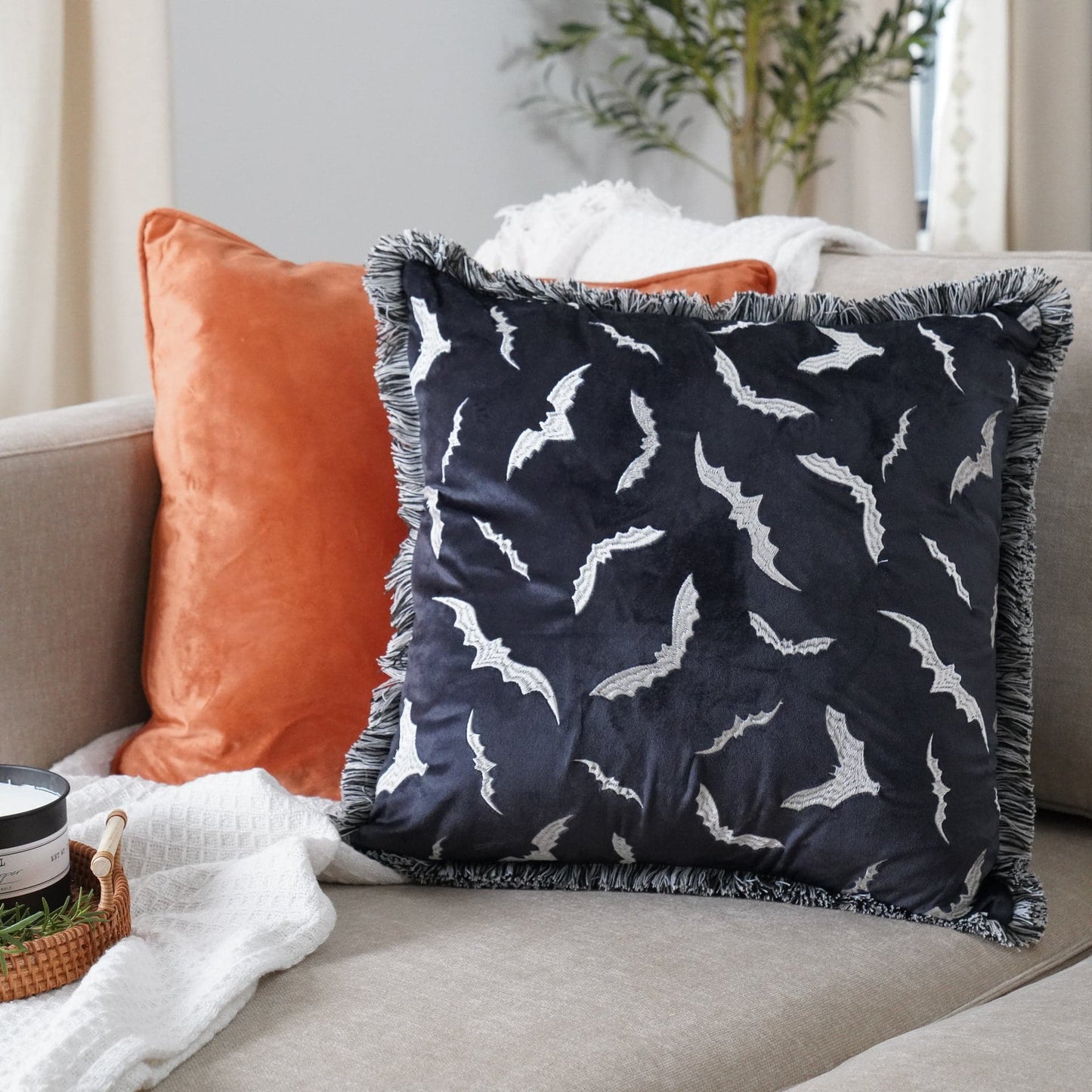 Swarm Of Bats Decorative Pillow