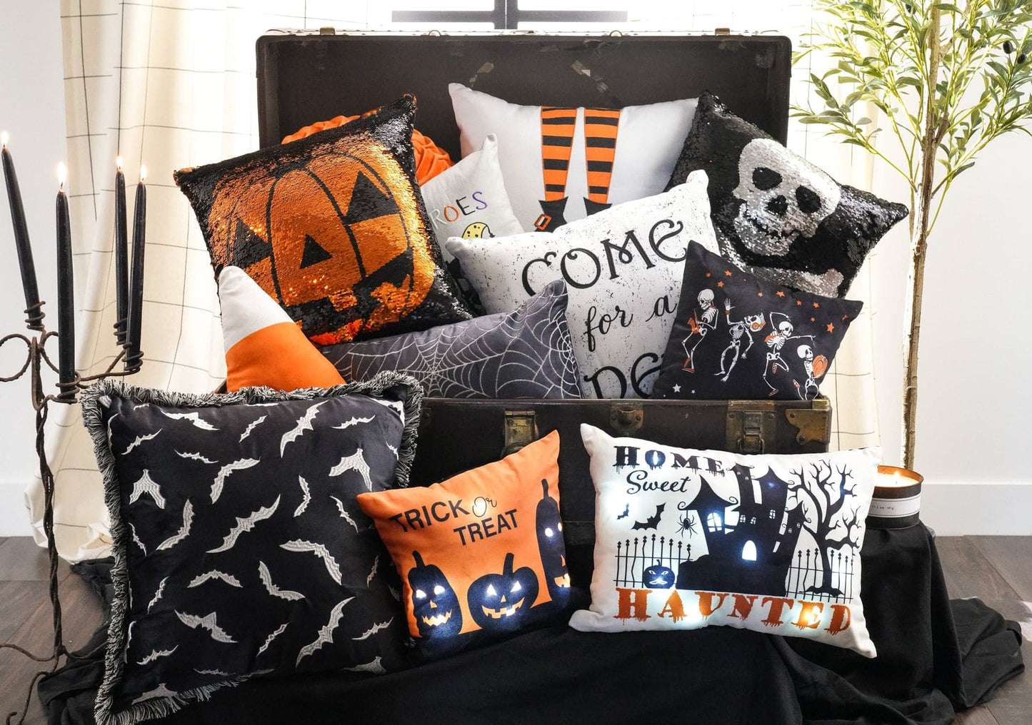 Rocking Skeleton Decorative Pillow