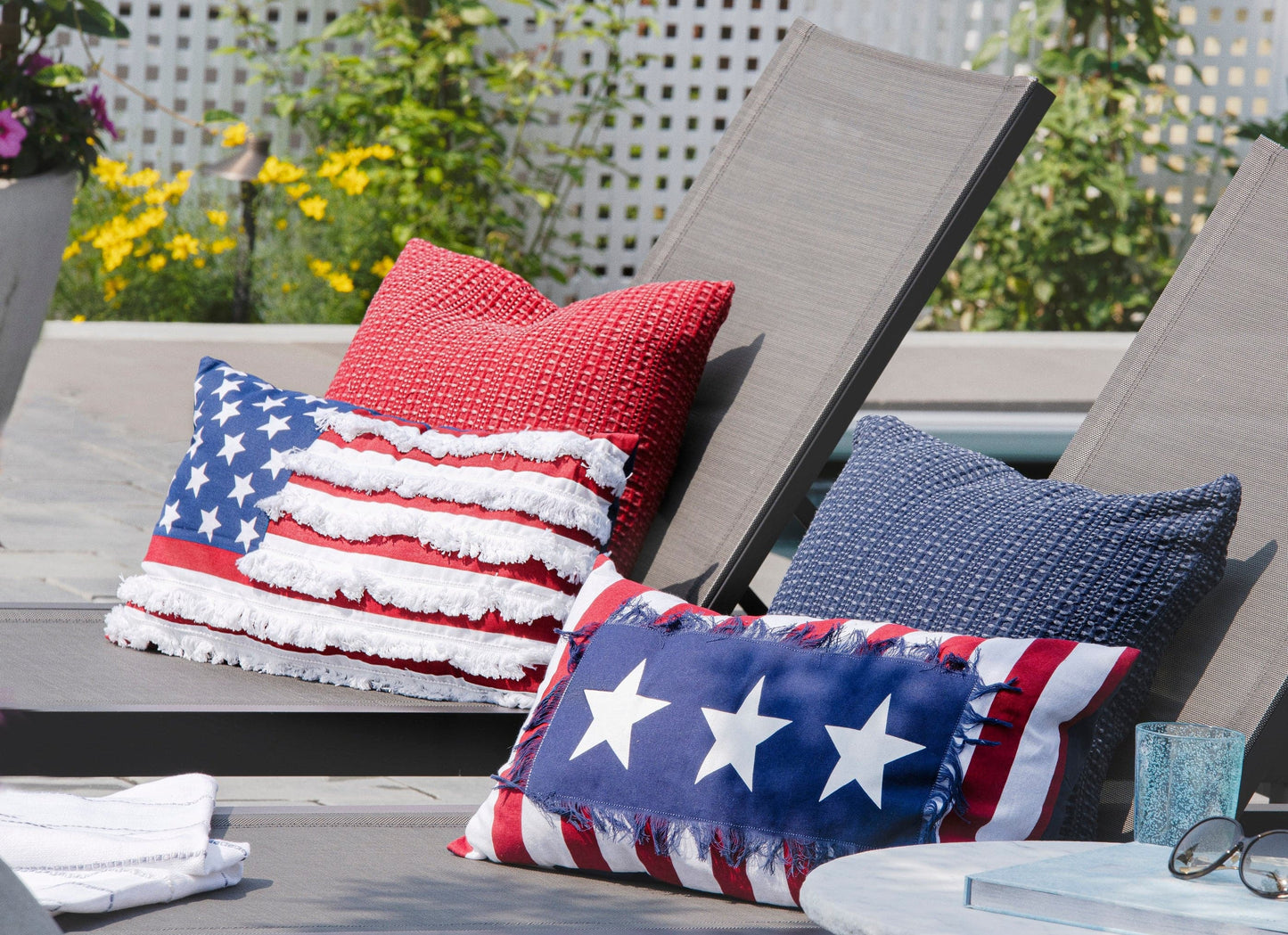 American Flag Fringe Decorative Pillow