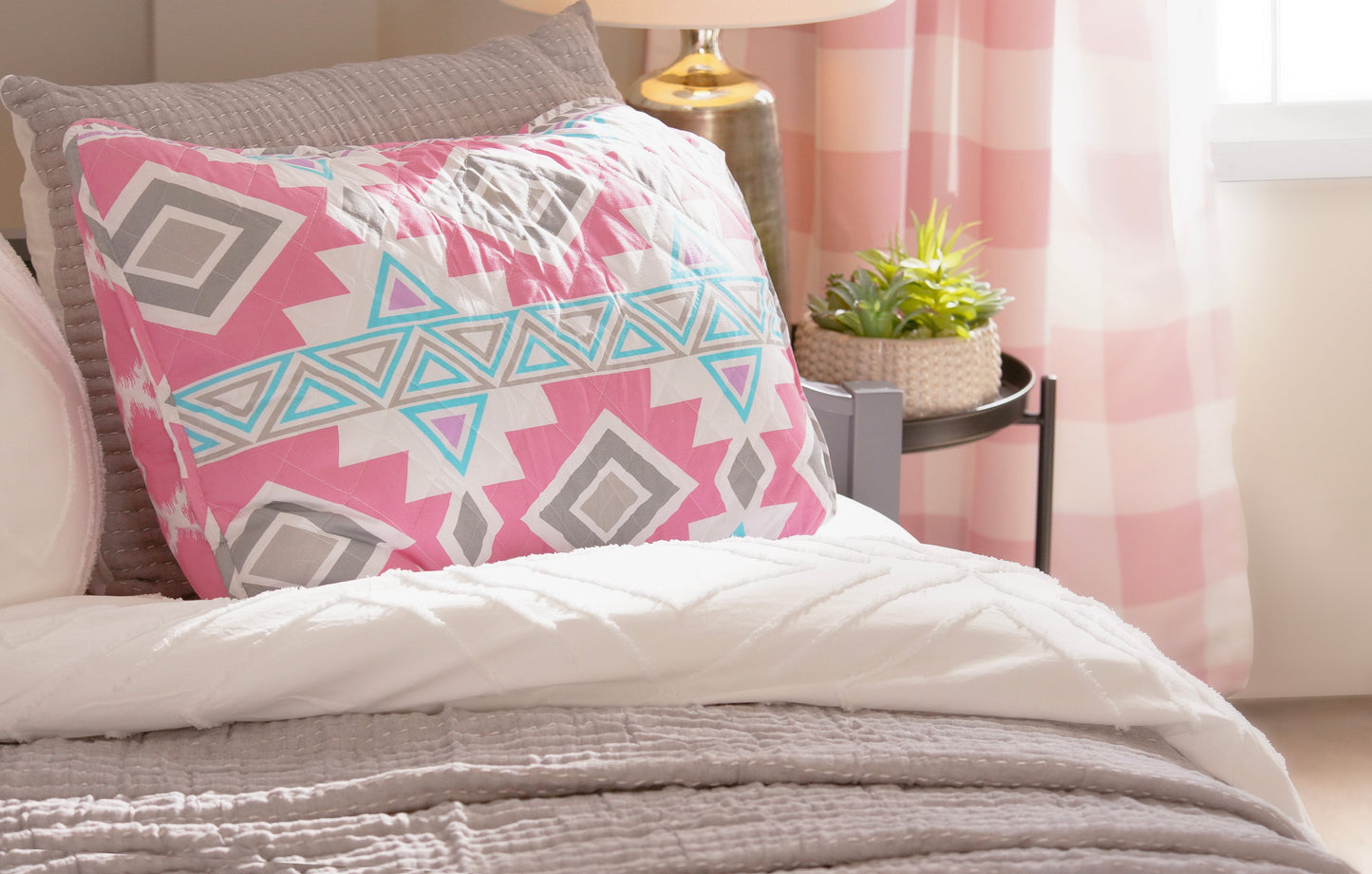 Navajo Stripe Malibu Reversible Oversized Quilt Set