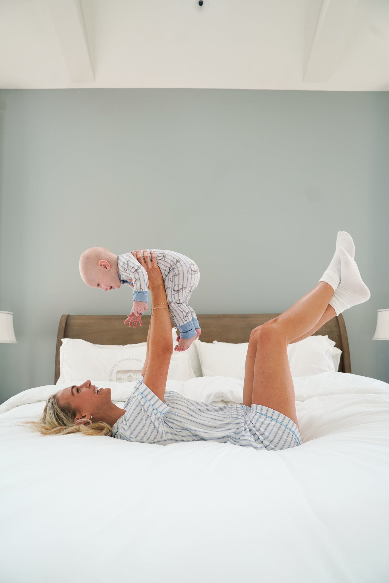 Western Blues Striped - Short Pajama Set