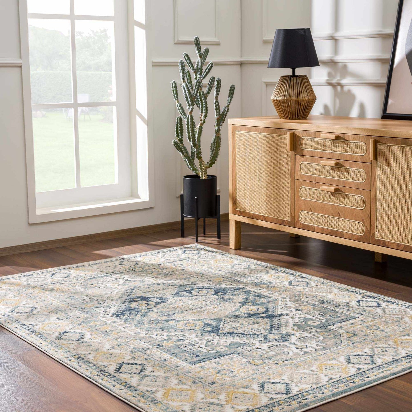 Brend Blue Medallion Area Rug