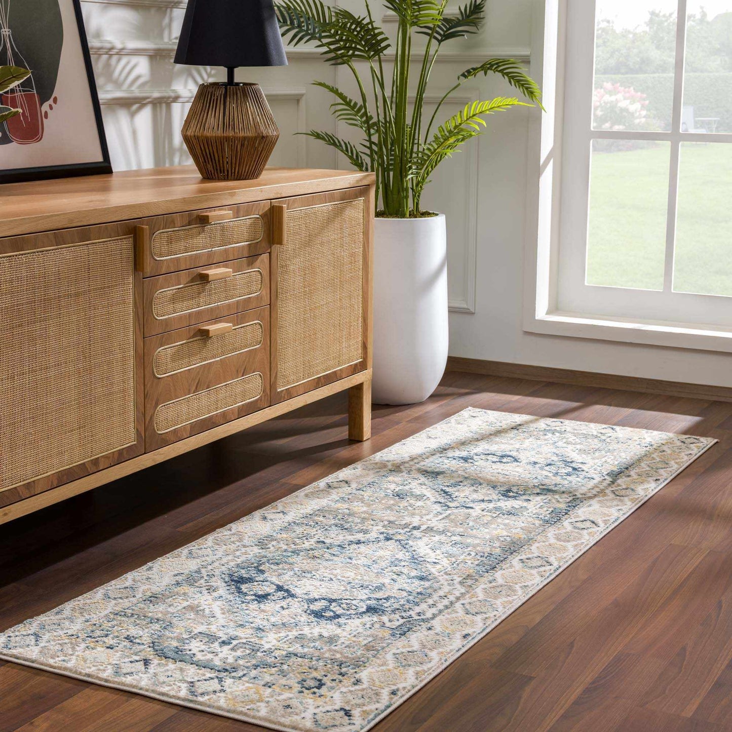 Brend Blue Medallion Area Rug