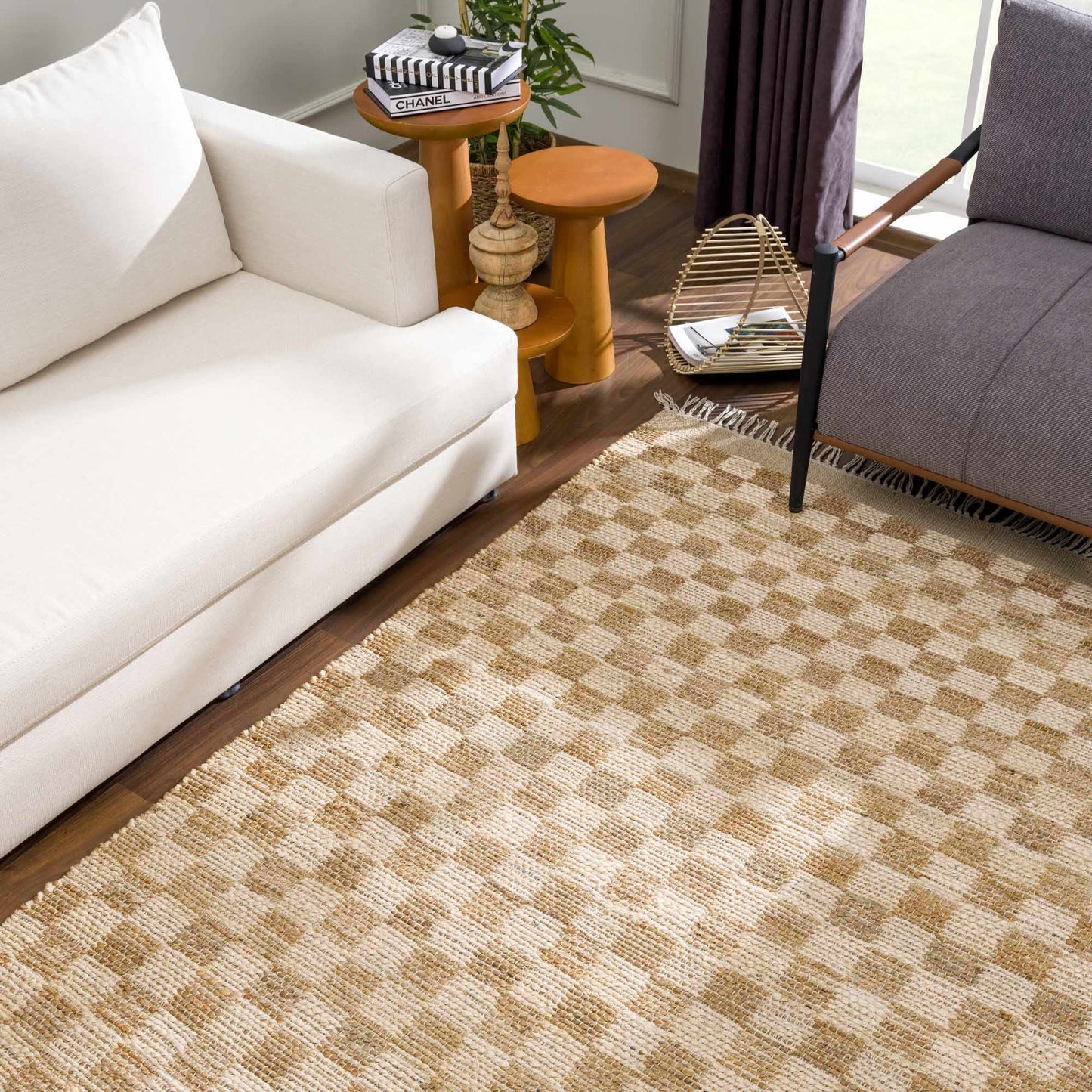 Ionut Checkered Jute Rug