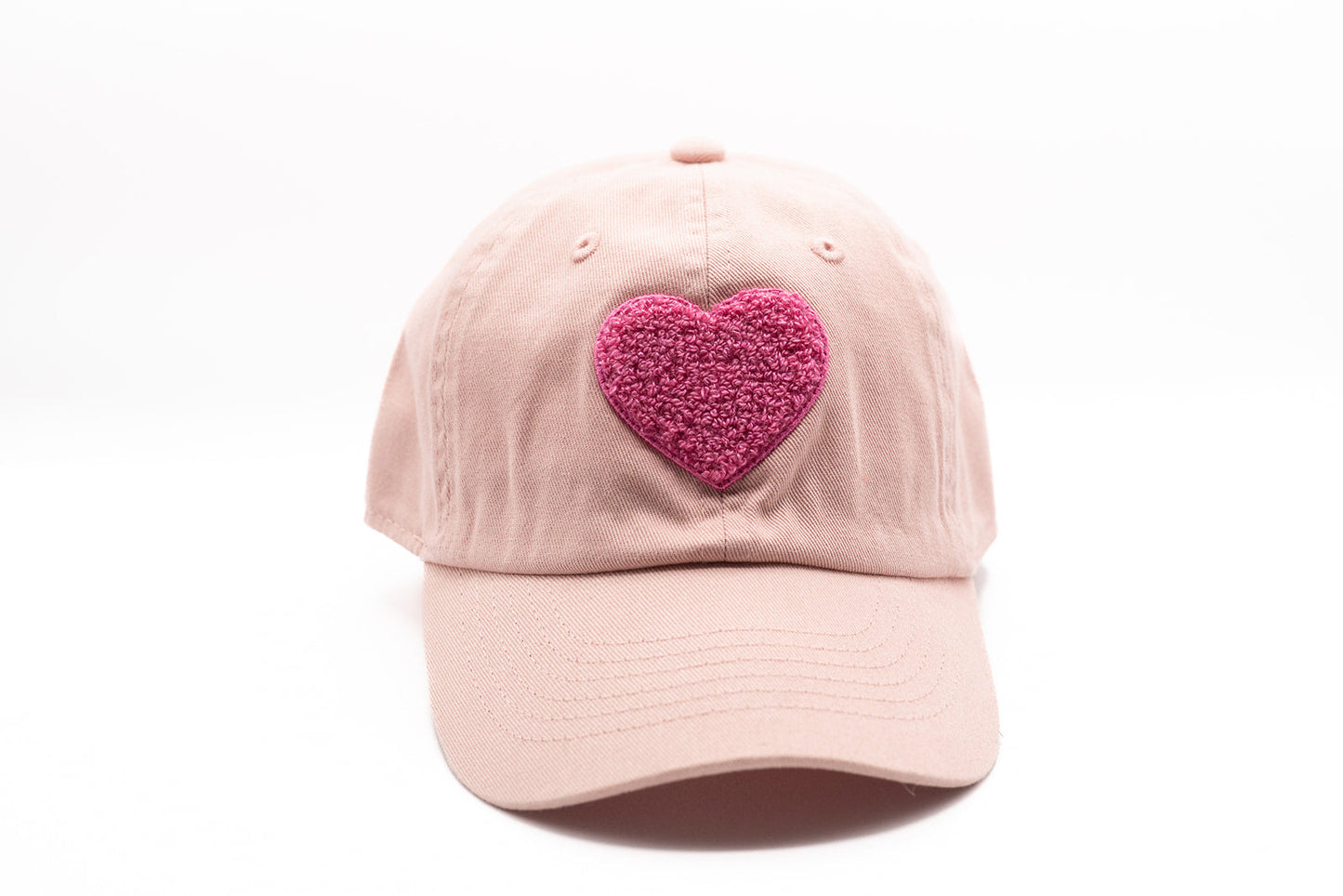 Dusty Rose Terry Heart Hat