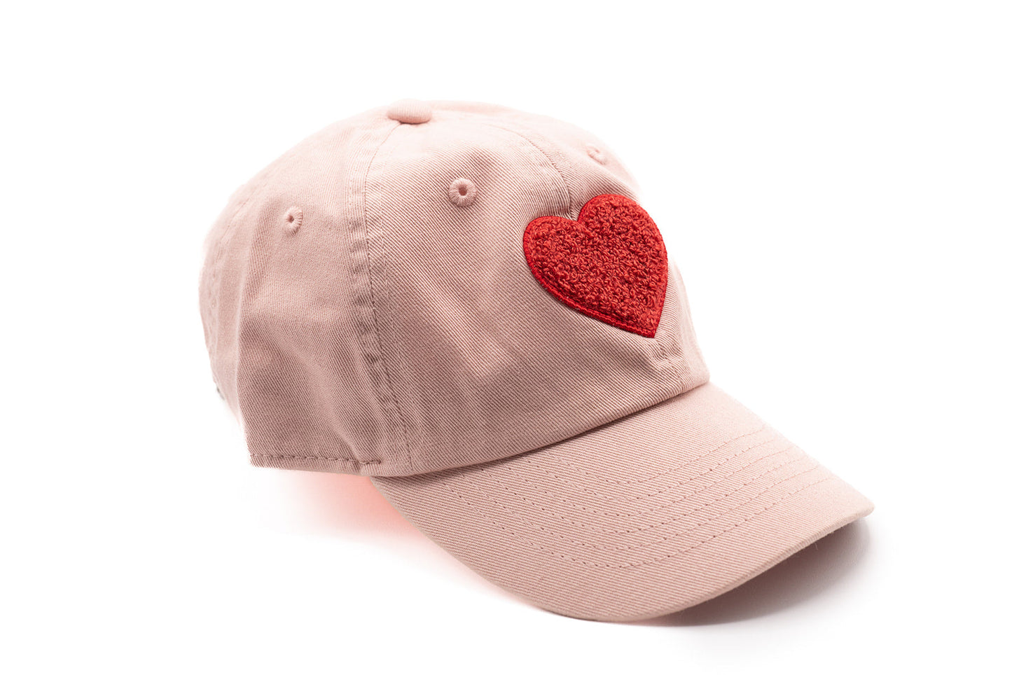 Dusty Rose Terry Heart Hat