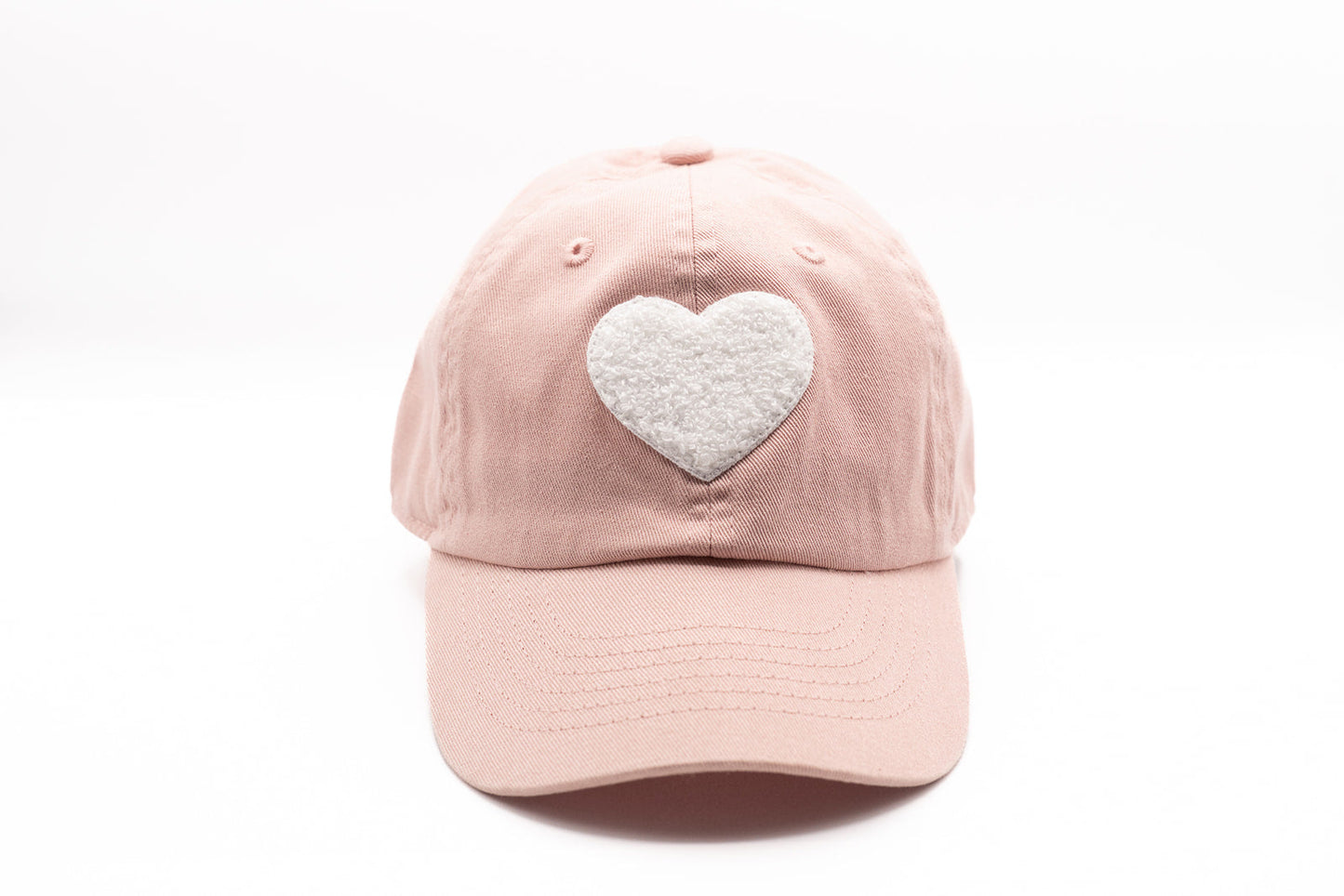 Dusty Rose Terry Heart Hat