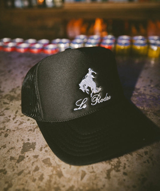 Le Rodeo w Horse Trucker Hat - Black