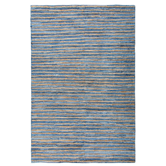 Lovecup Hemp and Recycled Denim Striped Rug, 5' x 8' L183